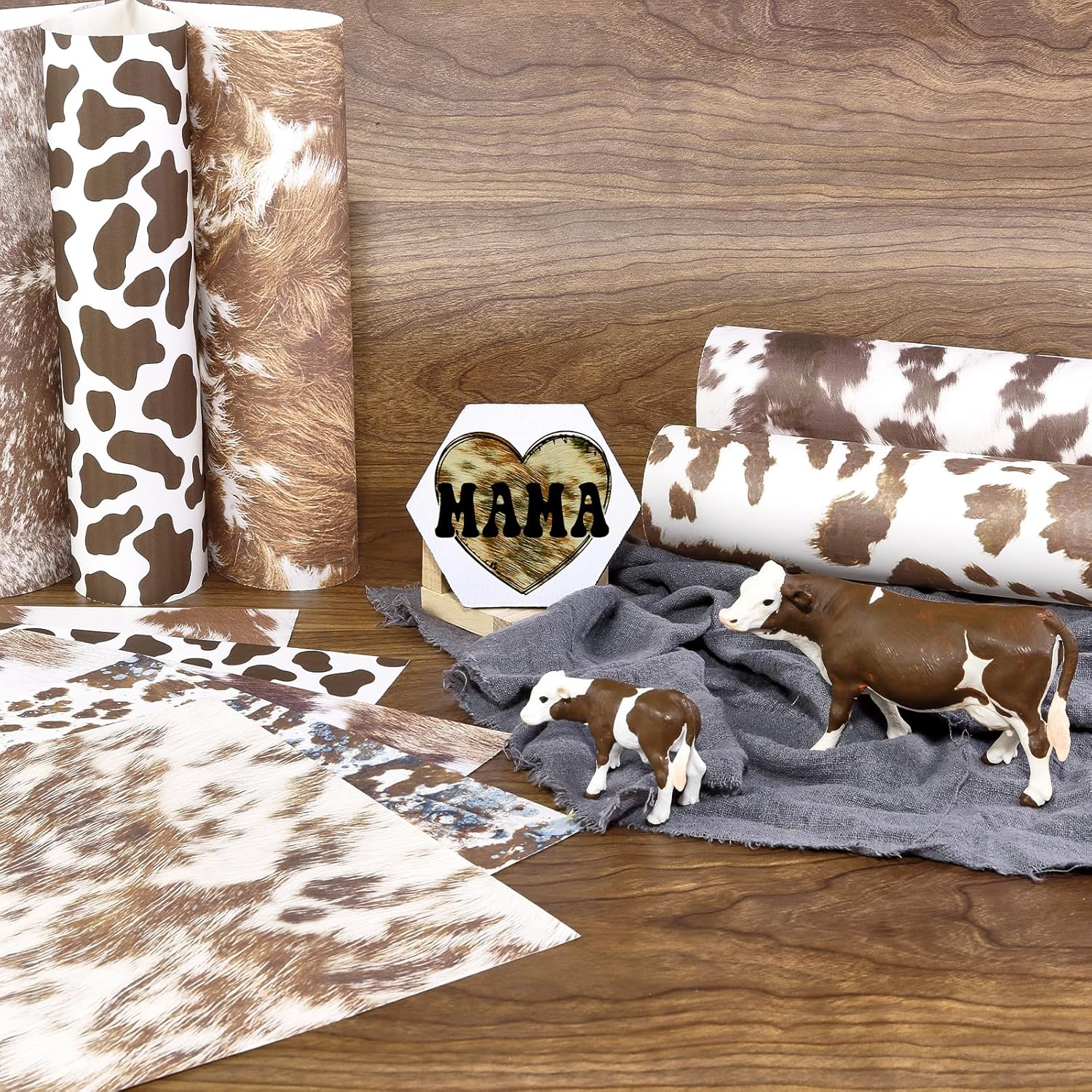 Tintnut Cowhide Sublimation Ink Transfer Sheets - 10 Sheets 12"X10", Cow Print Sublimation Transfer Paper Bundle for DIY Mugs, Tumblers, Key Chain, T-Shirts image number 2