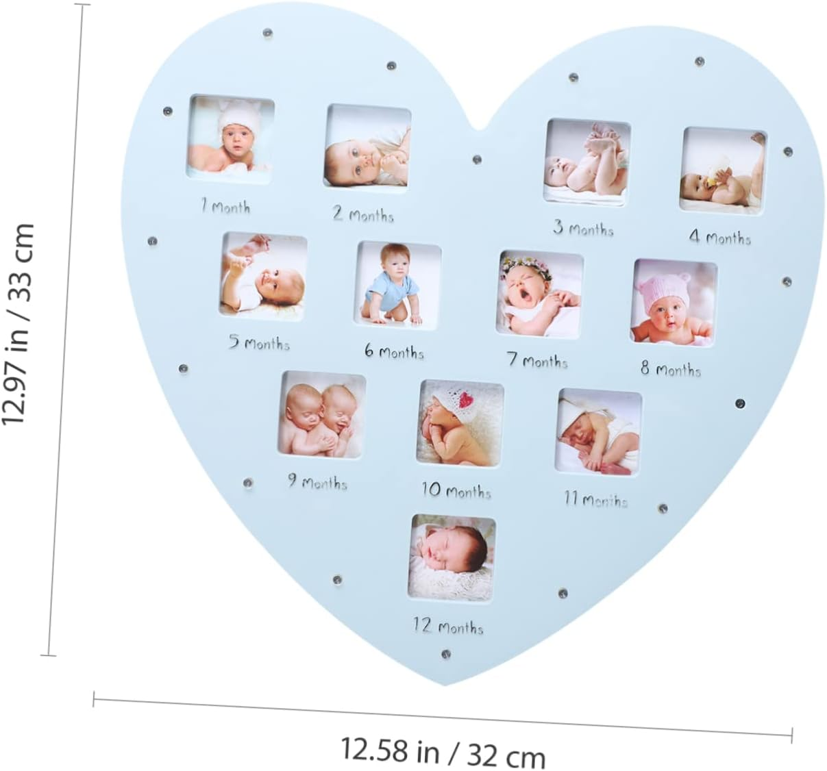 1Pc Heart Shaped Growth Record Frame with Month Photo Display for Cherishing Memories Unique Keepsake for Newborn Milestones for Wall image number 5