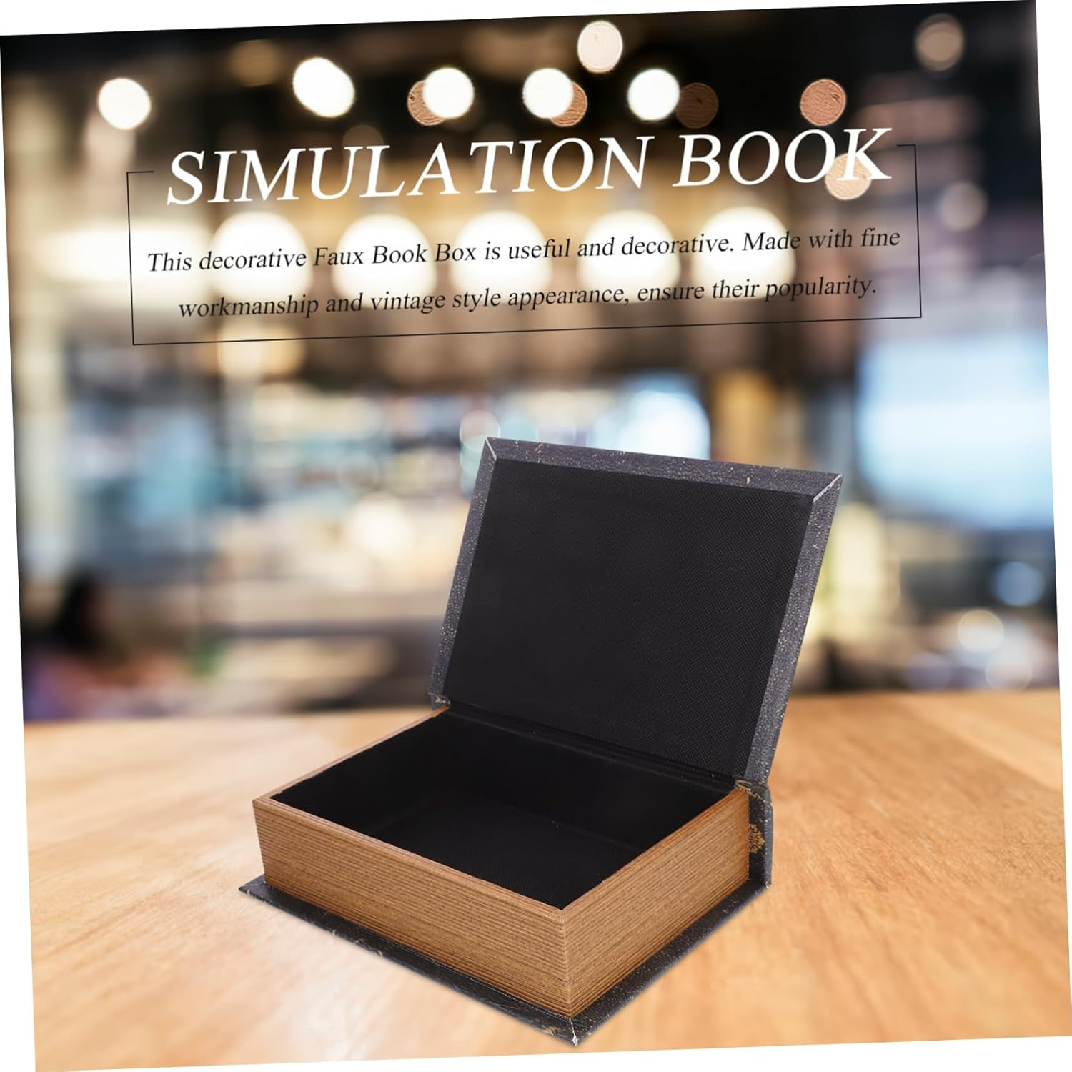 Zerodeko Vintage Imitation Book Decorations Faux Book Box for Storage Decorative Box for Decoration Wooden Shaped Storage for Home Office Display