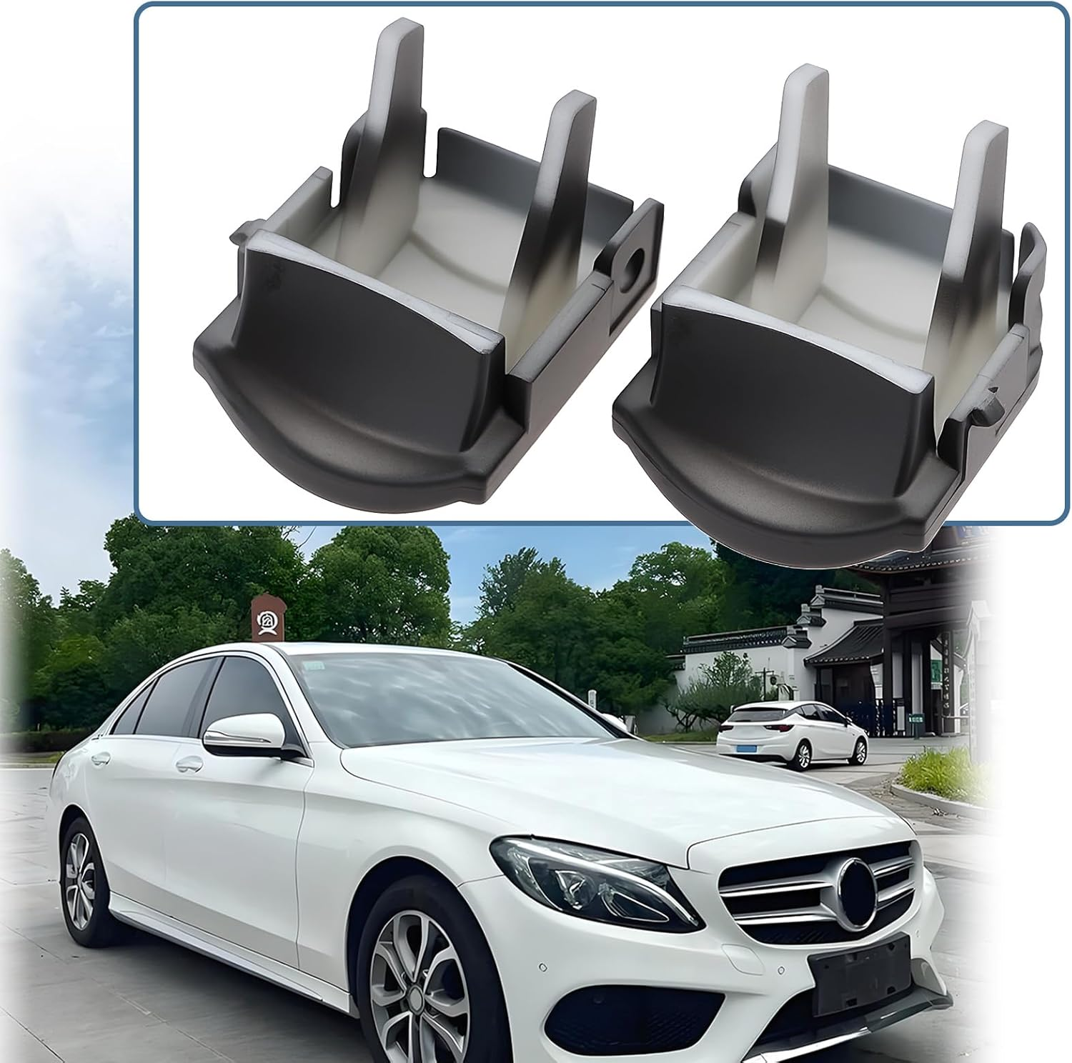 Briny River 4Pcs Window Switch Button Cover Cap L and R A2038210679 A2038200110 Compatible with Mercedes Benz W203 W209