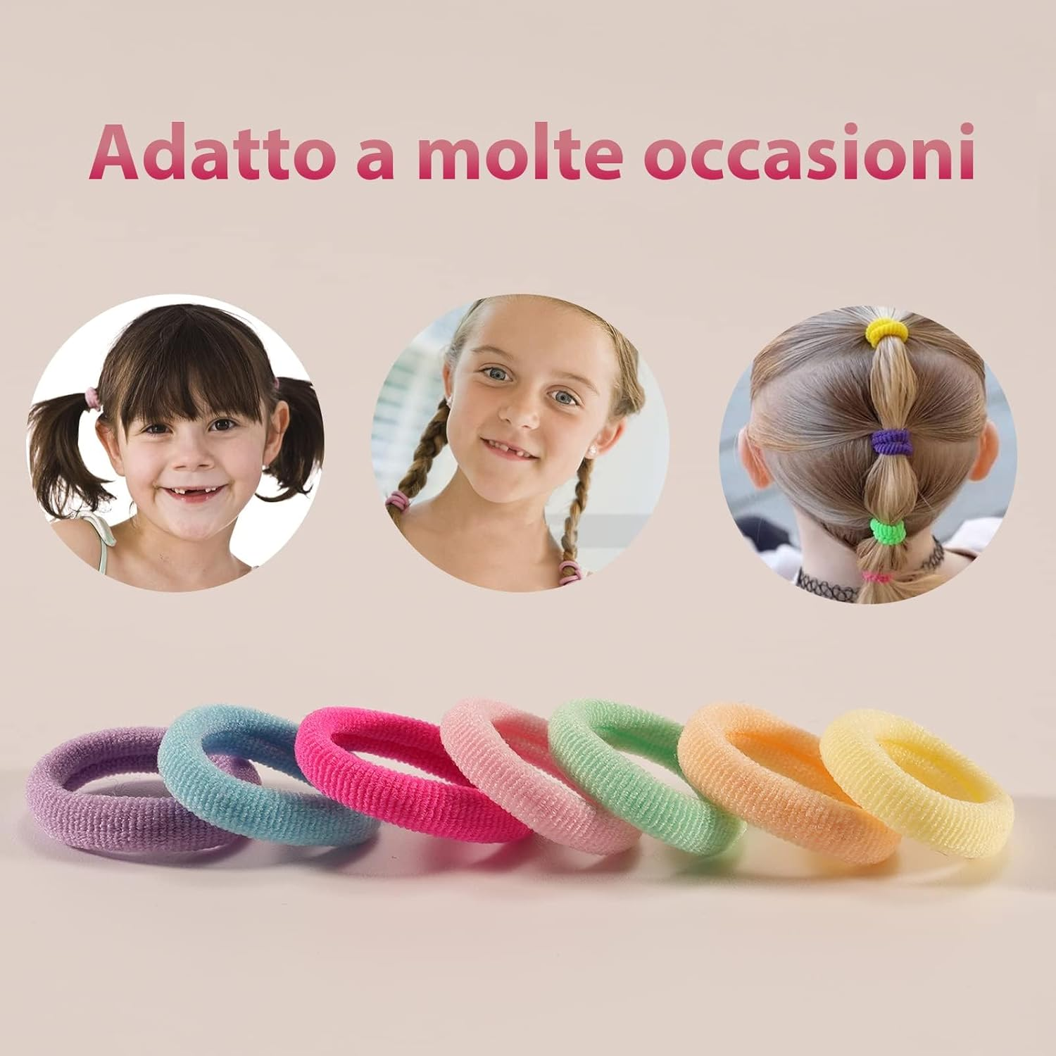 Pack of 200 Colourful and Black Elastic Hair Bands for Women, Girls and Children image number 2