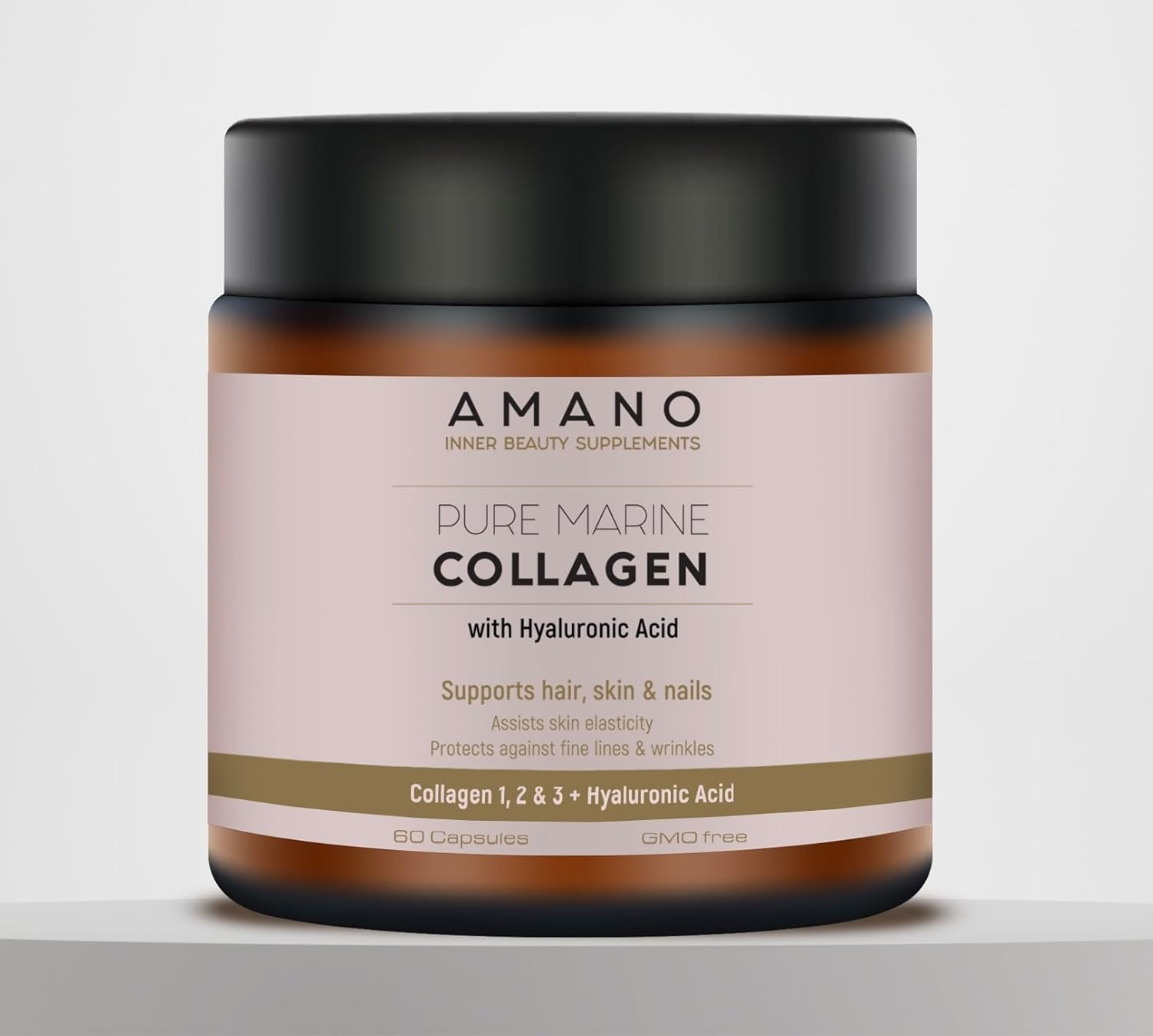 Pure Marine Collagen Supplement -Hydrolyzed Marine Collagen with Hyaluronic Acid and Vitamin C - Gmo-Free, Supports Skin, Hair, Nails, and Joint Health - 30-Day