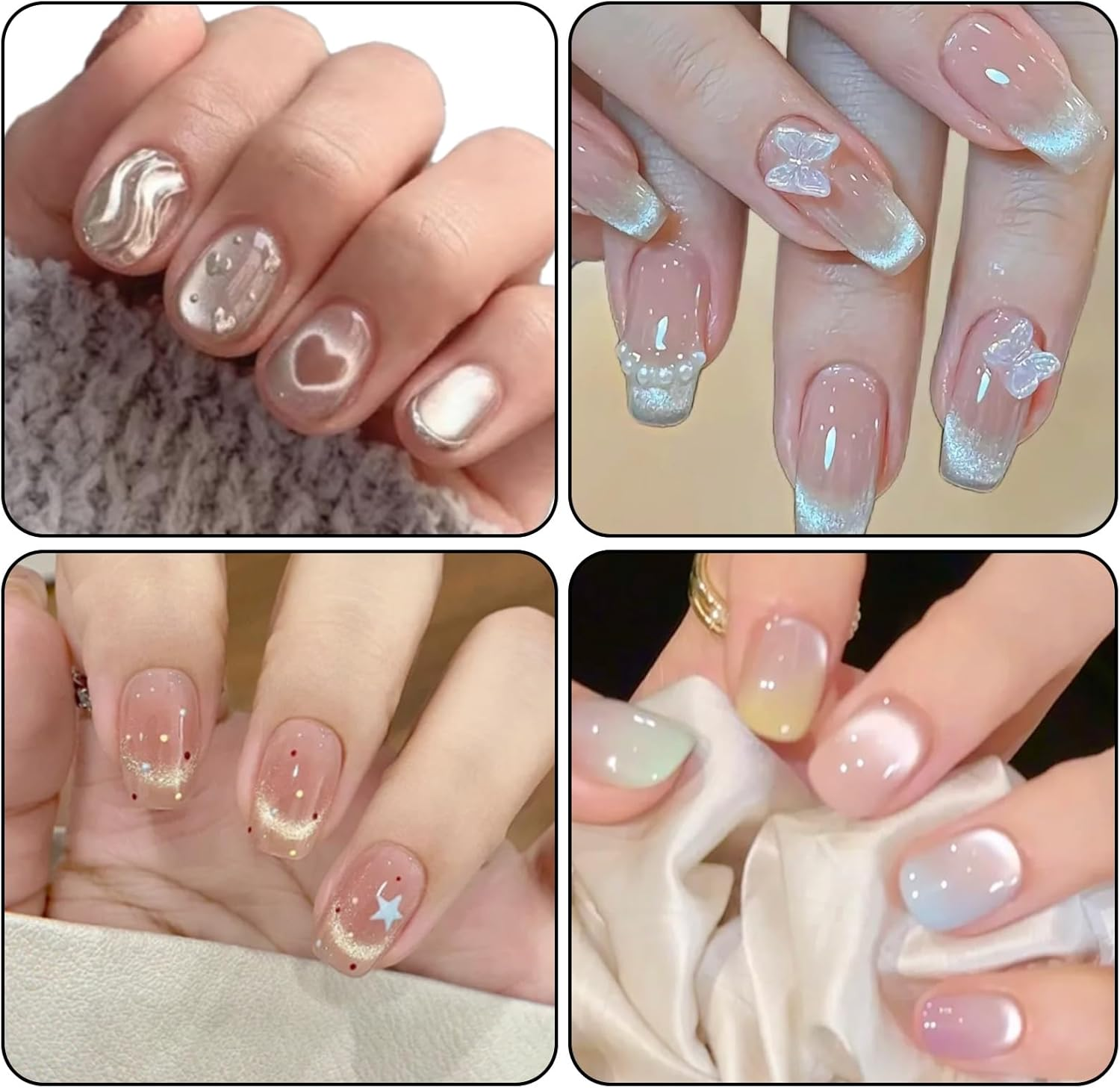 8 Pcs Cat Eye Magnet Set, 3-In-1 & 6-In-1 Magnet Double-Headed Magnetic Pen with Steel Ball Multifunctional Manicure Design Cat Eye Magnetic Tool for Home DIY Salon Studio (Green) image number 6