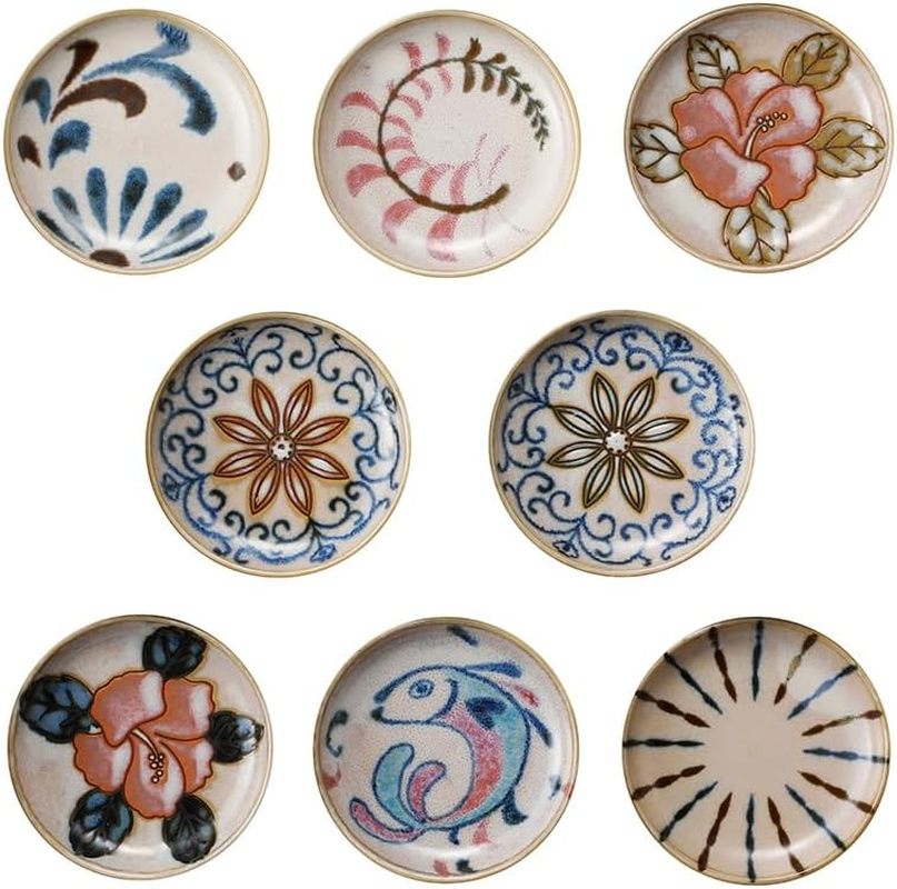 Yamakatsu Mino Toen KR-3003C Dinnerware Set, Small Plates, Set of 8, Yachimun Style, Okinawa, Present, Mino Ware, Made in Japan image number 4