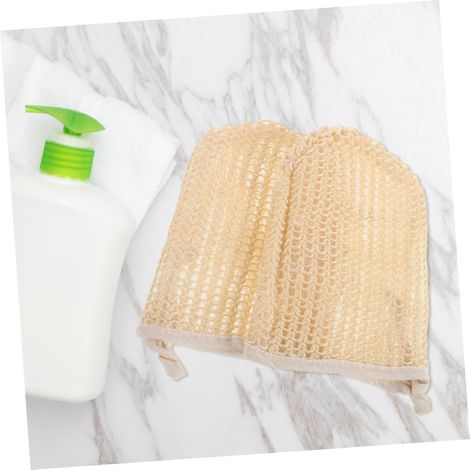 NULYLU 2Pcs Sisal Gloves Women Bathing Gloves Exfoliating Bathing for Cleaning Reusable image number 2