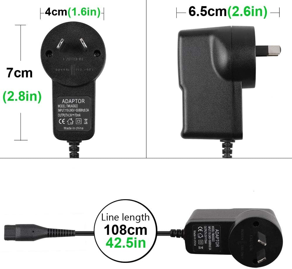 4.3V Power Supply for Philips Oneblade Electric Shaver, Replacement Philips Razor Charging Cable RQ310, RQ311, RQ312, RQ320, RQ328, RQ330, RQ331, RQ338, RQ350 Charger Power Cord, AU Standard image number 3