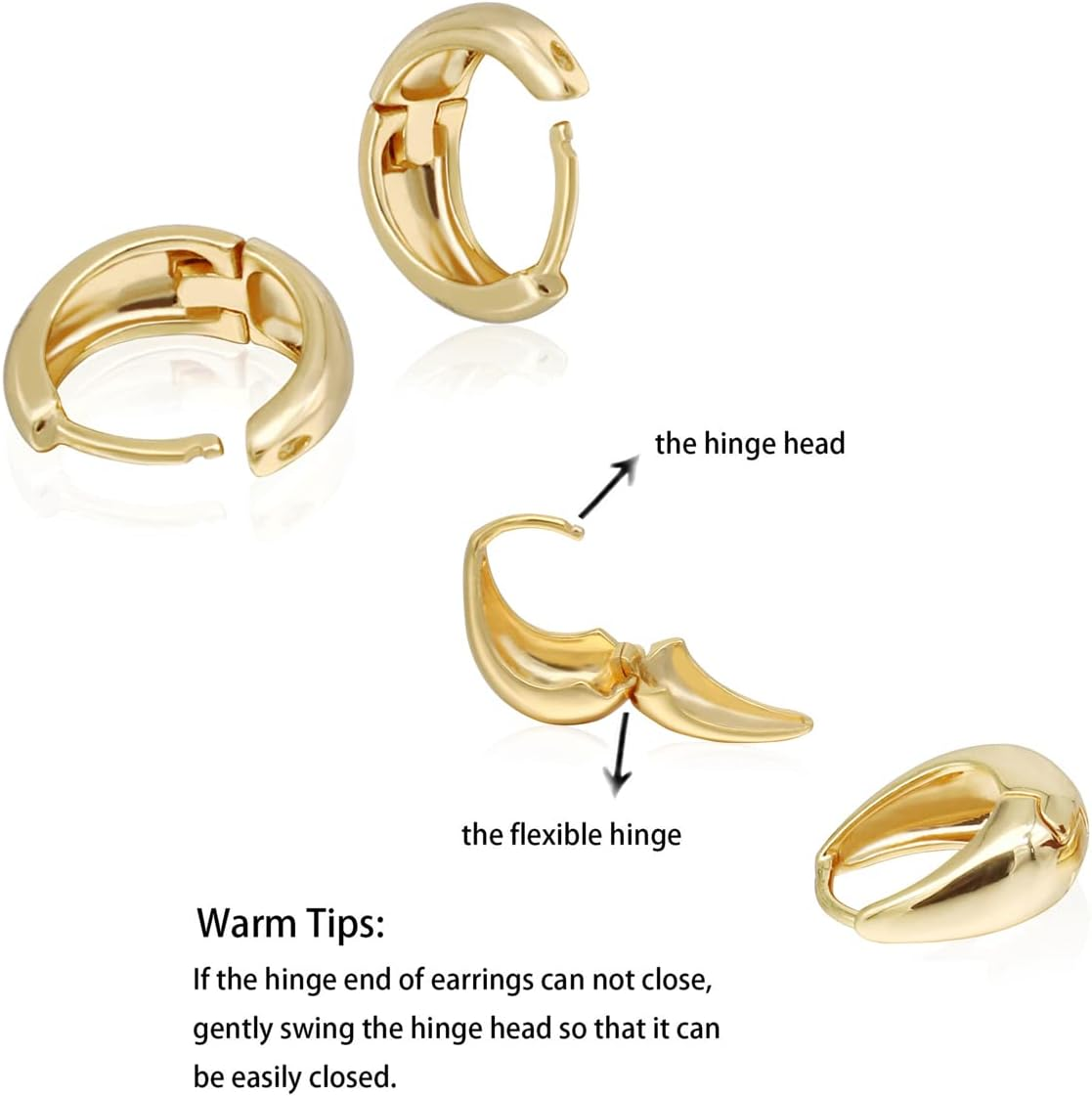 Small Hoop Earrings for Women 18K Gold Plated Hoop Huggie Earrings for Women (D - 2 Pairs (Oval) image number 2
