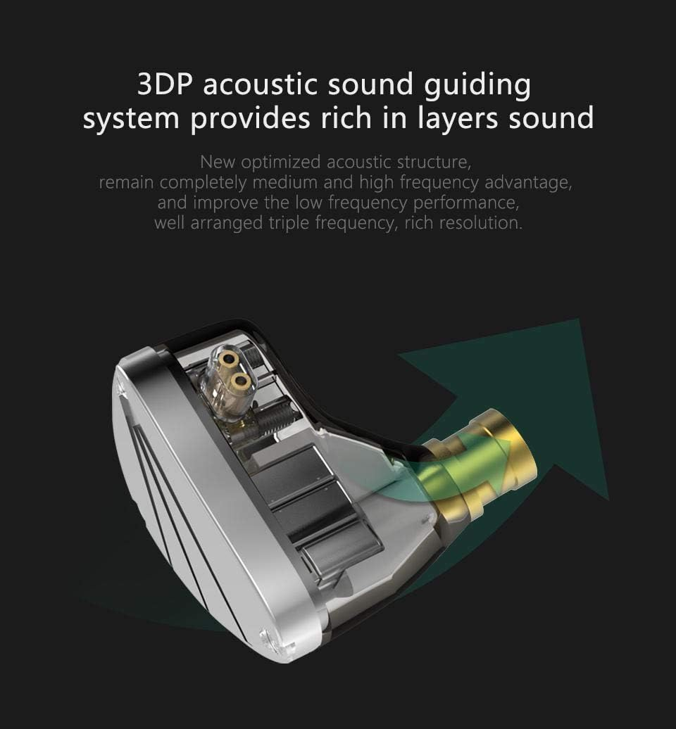 KBEAR KB10 In-Ear Monitors,Iem 5 Balanced Armature Driver Units per Side Earphone. Stereo Hifi Musician Headset,Sport Headphone with Detachable 0.75MM 2 Pin Cable image number 2