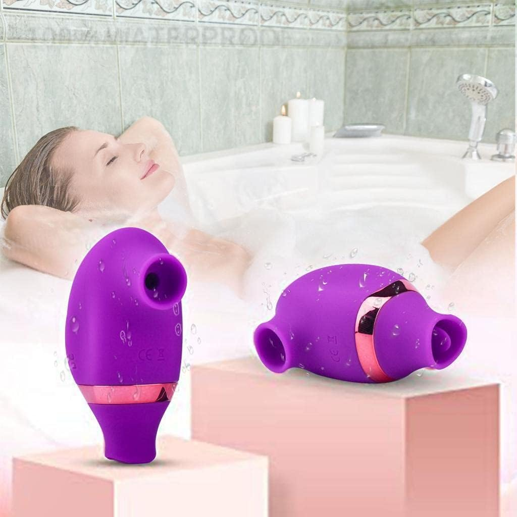 Sucking Toy Rechargeable Female Adult Toys - Female Sexual Pleasure Device Purple Powerful Tongue Sucking and Licking G Sucking Toy for Women Couple Underwear Stimulation image number 3