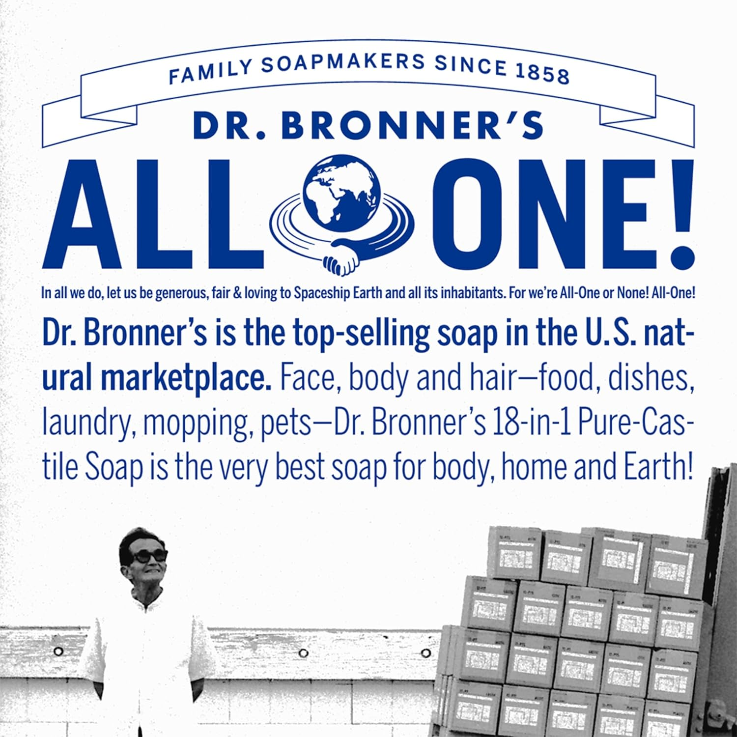 Dr. Bronner'S - Pure-Castile Liquid Soap (Almond, 16 Ounce) - Made with Organic Oils, 18-In-1 Uses: Face, Body, Hair, Laundry, Pets and Dishes, Concentrated, Vegan, Non-Gmo