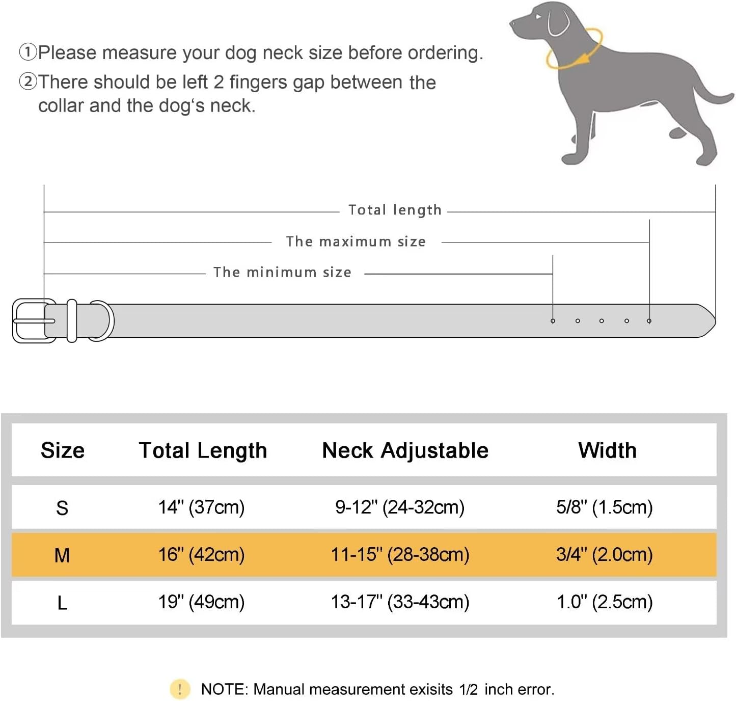 Didog Waterproof Dog Collar with Soft Padded, Strong Dog Collars with Metal Buckle, Lightweight and Breathable Dog Collars for Medium Dogs, Pink, M image number 2