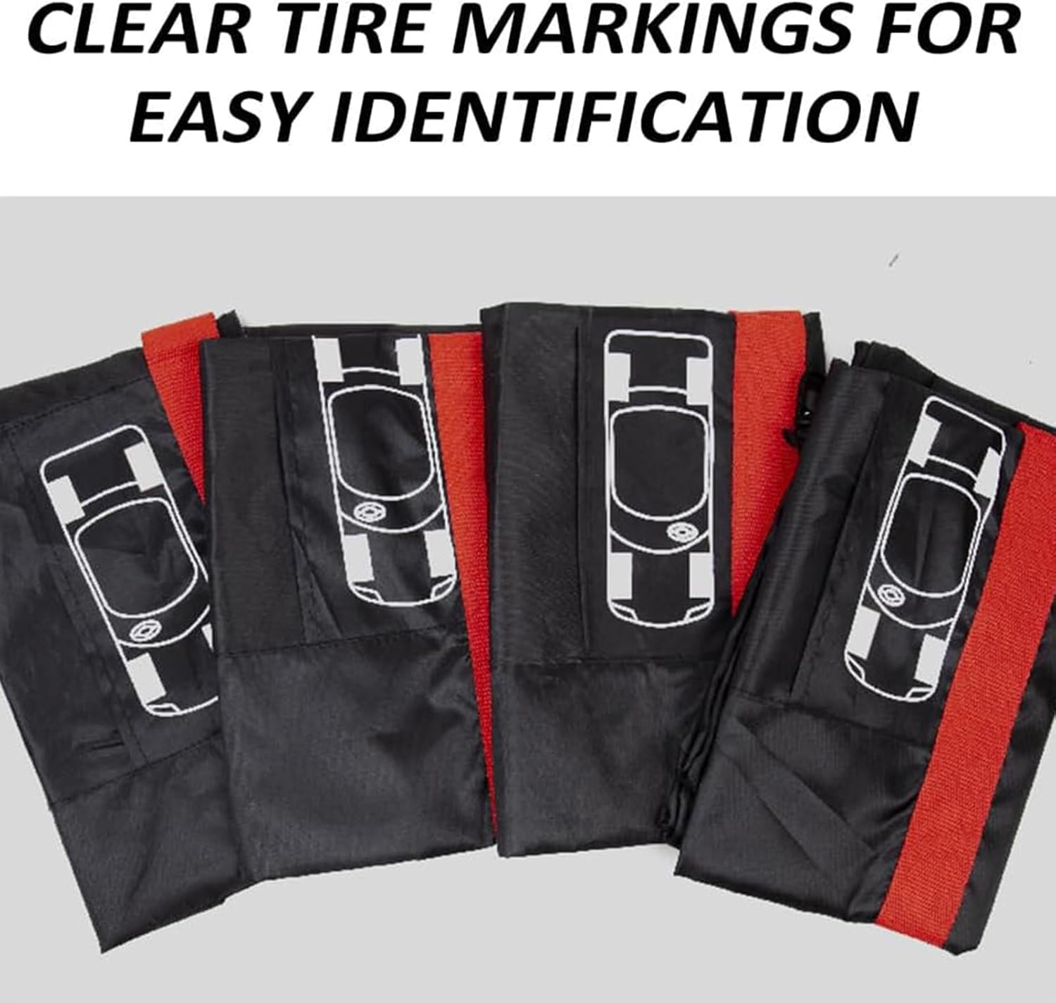 BOROCO Tyre Bags, Wheel Cover 190T Polyester TAFT Heavy Duty & Waterproof Replacement Wheel Covers for Cars, Suvs, Vans, Pickups, Fits Tyres from 13 to 18 Inch image number 6