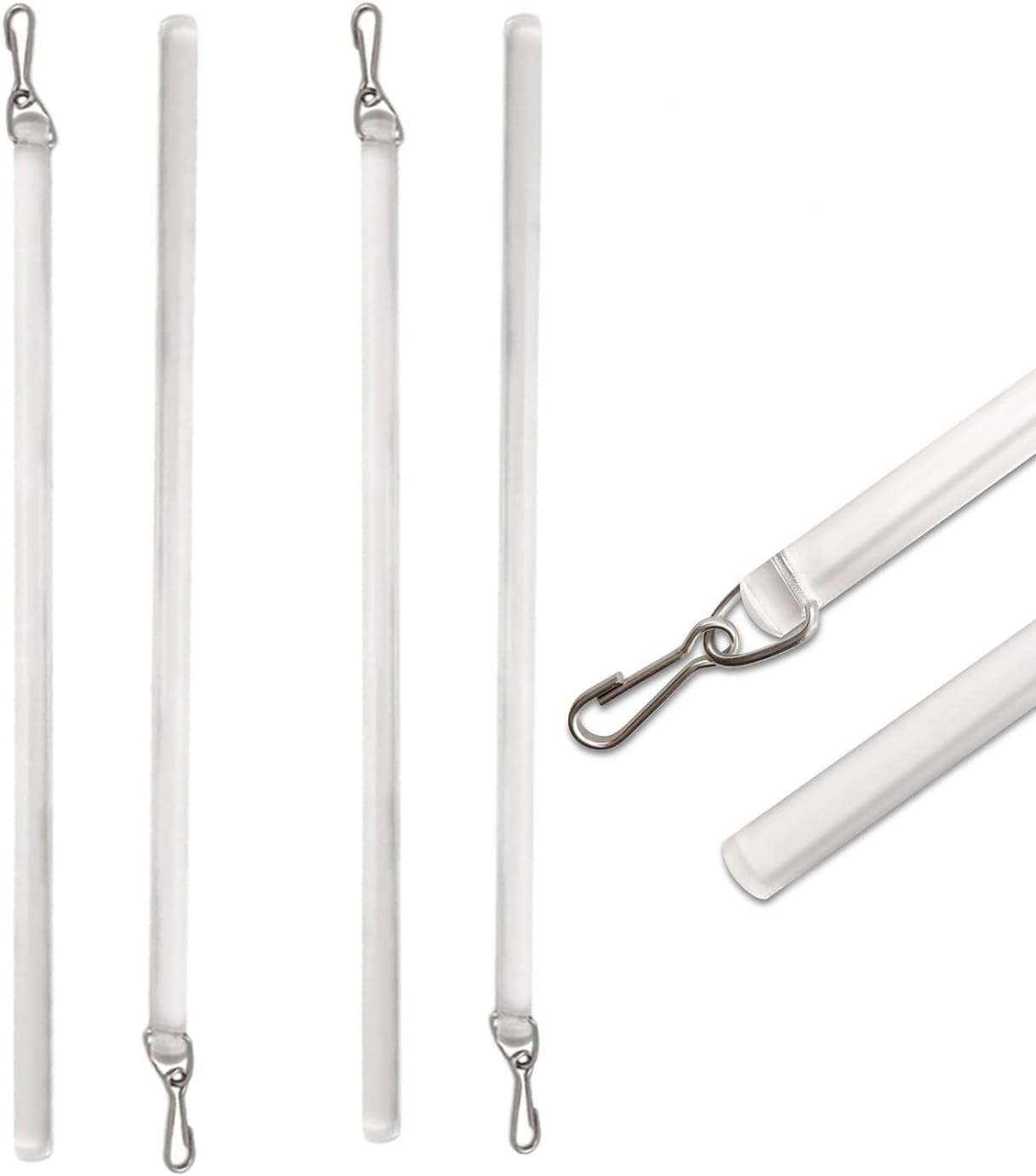 Yharnamite 4 Pcs Clear Acrylic Drapery Wand, Invisible Pull Rod with Hook for Opening and Closing High Hanging Drapes & Heavy Curtains in Homes & Offices image number 2