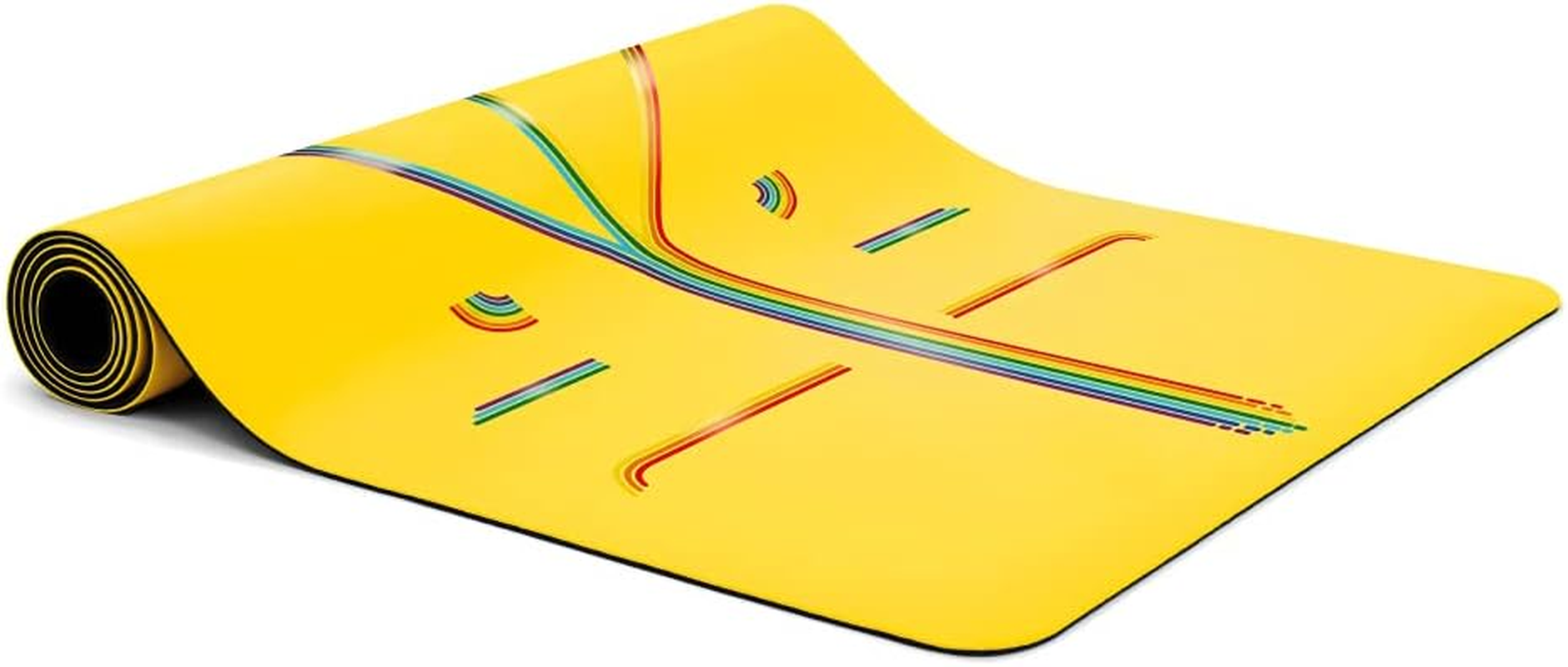 Liforme Inked Travel Yoga Mat &ndash; Free Yoga Bag, Patented Alignment System, Warrior-Like Grip, Non-Slip, Eco-Friendly and Biodegradable, Ultra-Lightweight, Sweat Resistant, Long, Wide and Thick &ndash; Yellow image number 4