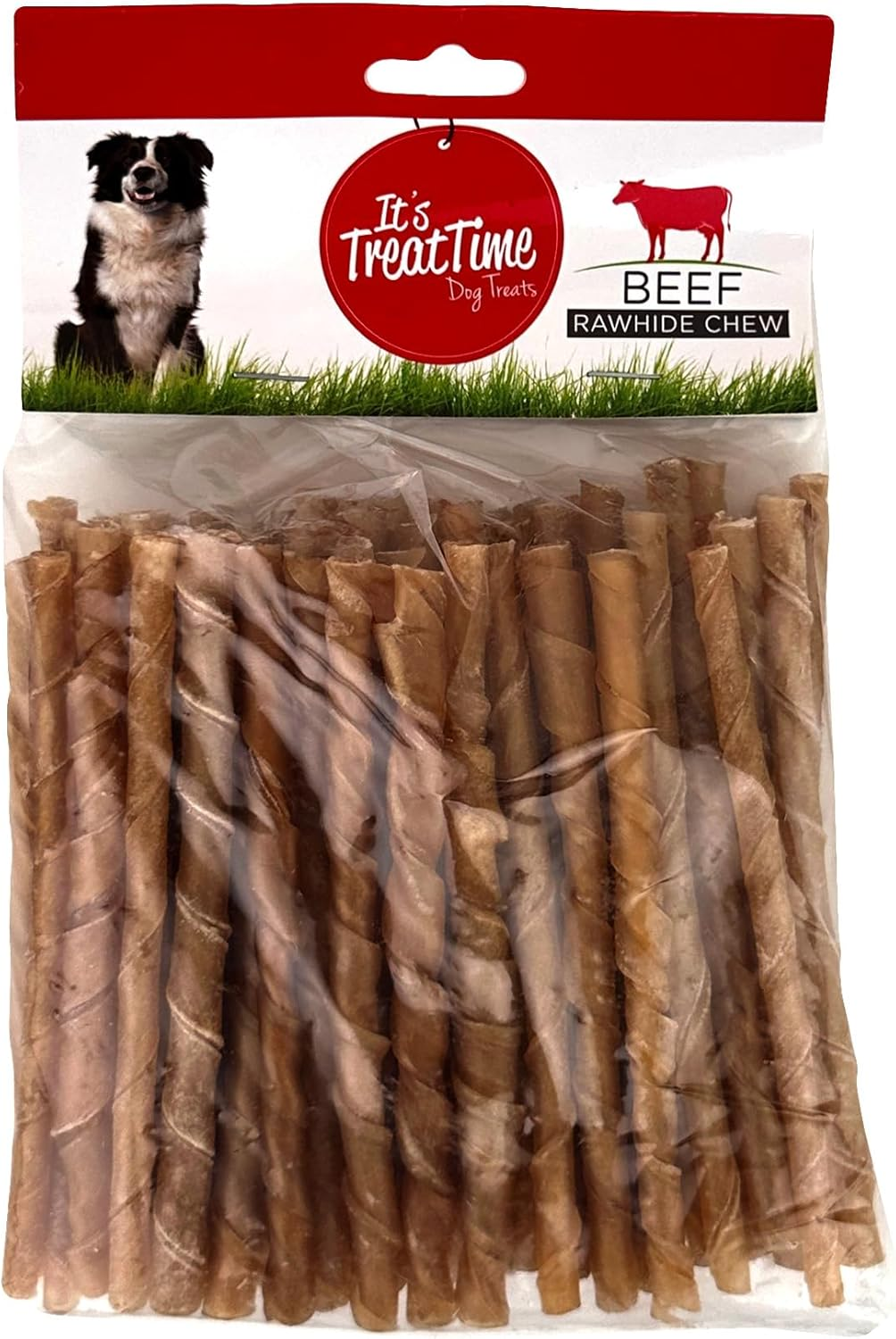 It'S Treat Time Dog Beef Rawhide Twist Sticks, 12.5Cm (50 Pack), Brown - Long-Lasting Dog Treats, Dental Chews for Dogs, Teeth Cleaning, Tartar Control, Oral Health image number 2