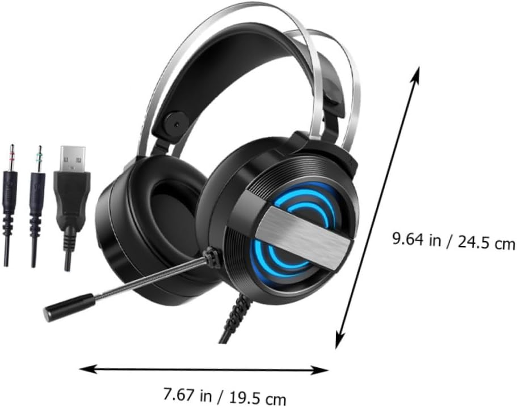 Gaming Headset USB Wired Stereo Pc Headphones with Microphone for Desktop and Home Use, Over-Ear Black Standard Edition for Professional Gamers image number 4
