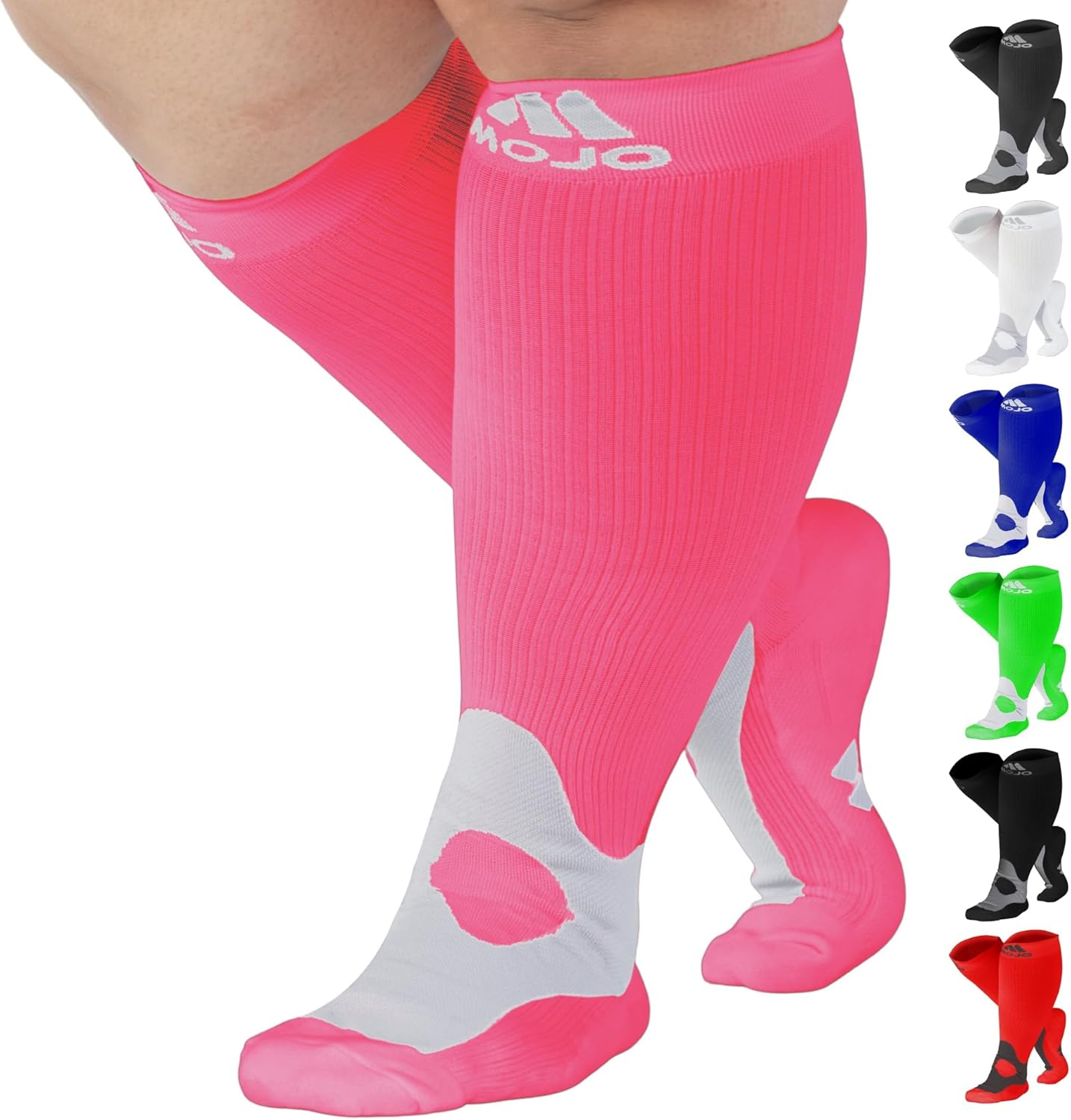 Mojo Coolmax Recovery & Performance Sports Compression Socks Triathlete Compression Socks - Unisex (5X-Large, Navy)