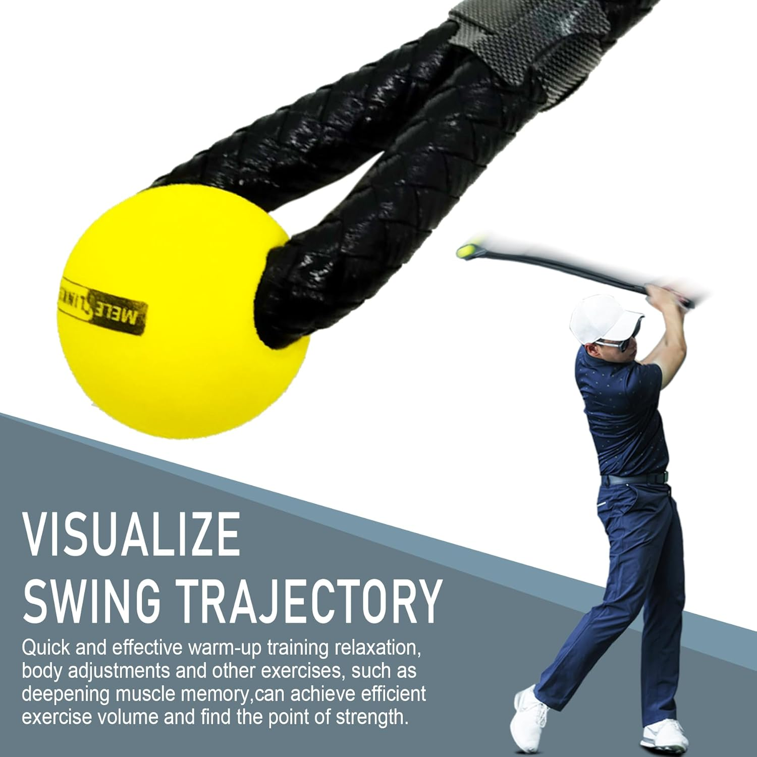 Golf Swing Training Aid, Golf Swing Practice Rope, Rope Trainer Equipment Improve Swing Speed Lagging Rhythm, Golf Warm-Up Exercise for Strength and Training Arm for Golf Beginner - Pink image number 6