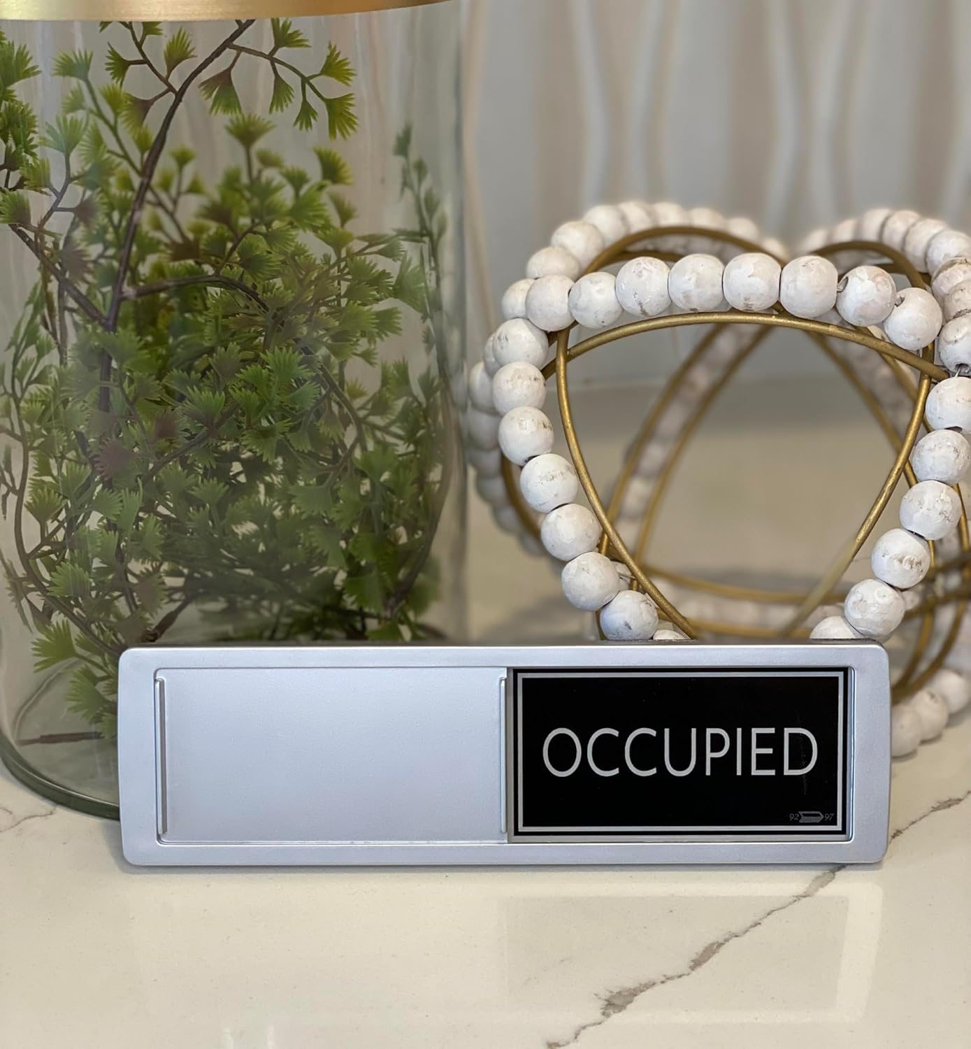 Black & White Vacant Occupied Office Sign for Bathroom Door - Privacy Sign for Home, Office Restroom, Business or Restaurant - 7X2 Inches - Black  White image number 7