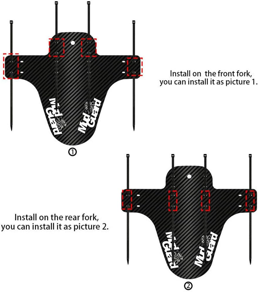 1 Pair Bike Fender MTB Mountain Bike Mud Guard Bicycle Fenders Front + Rear Compatible for 26",27.5",29" plus Size and Fat Bicycle Dirt Guard image number 1