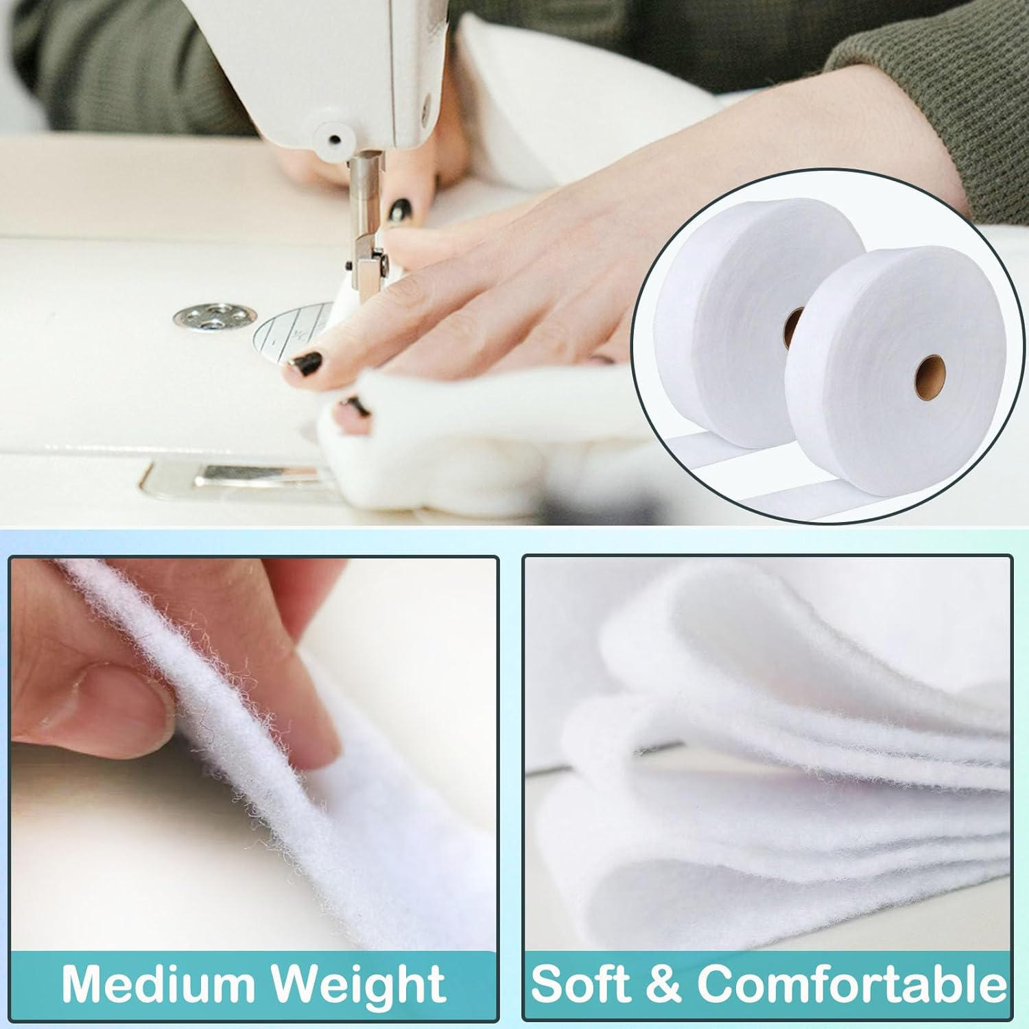 2 Roll Jelly Roll Batting Strip 2 1/2 Inch Cotton Blend Fleece Batting on a Roll Total 70 Yards for Jelly Roll Rugs,Throw Rugs,Braided Rug