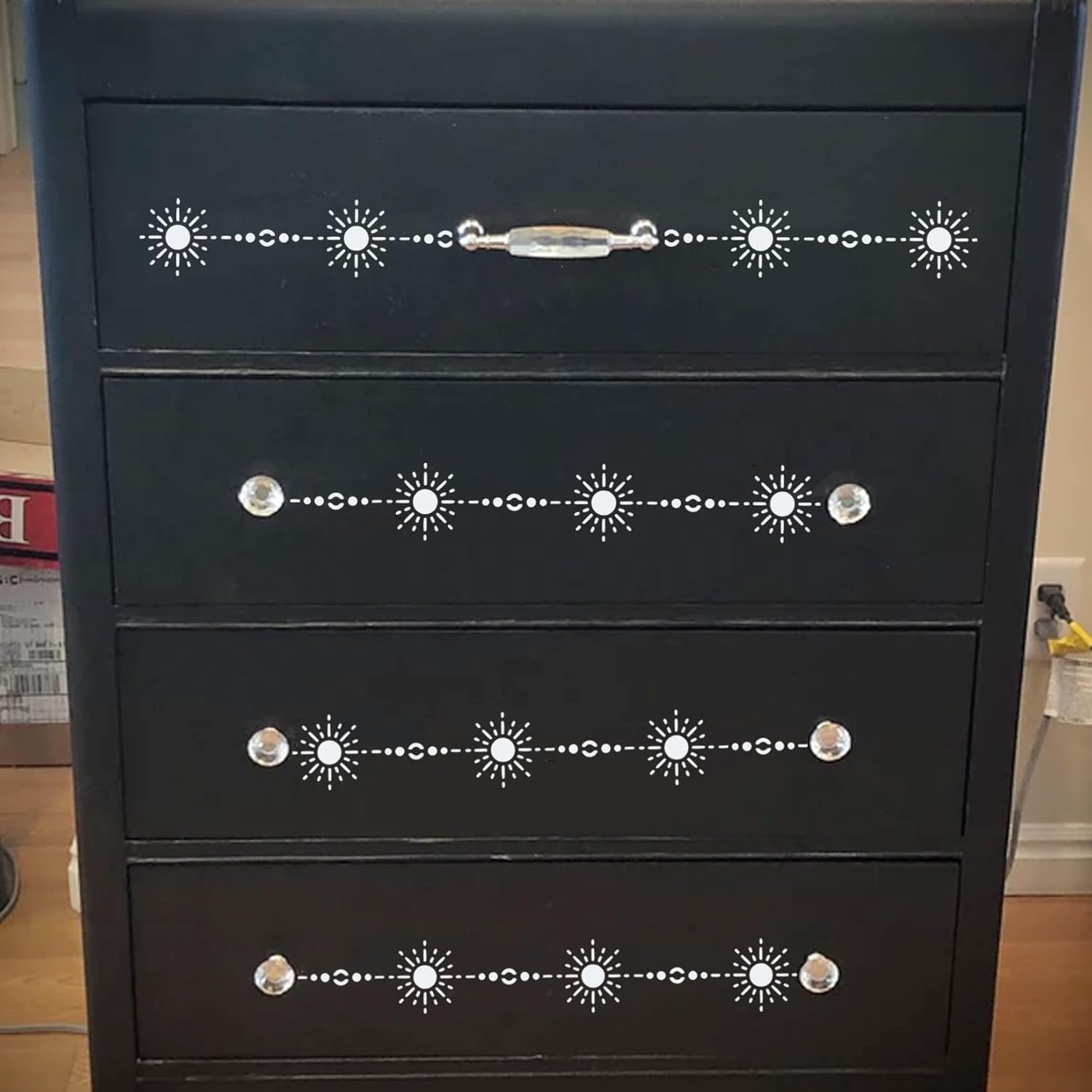 Border Stencils for Painting Moon Star Dragon Book Edge Background Template Paint Stencils for Painting on Wood Burning Art Craft Canvas Furniture Wall(Book16) image number 3