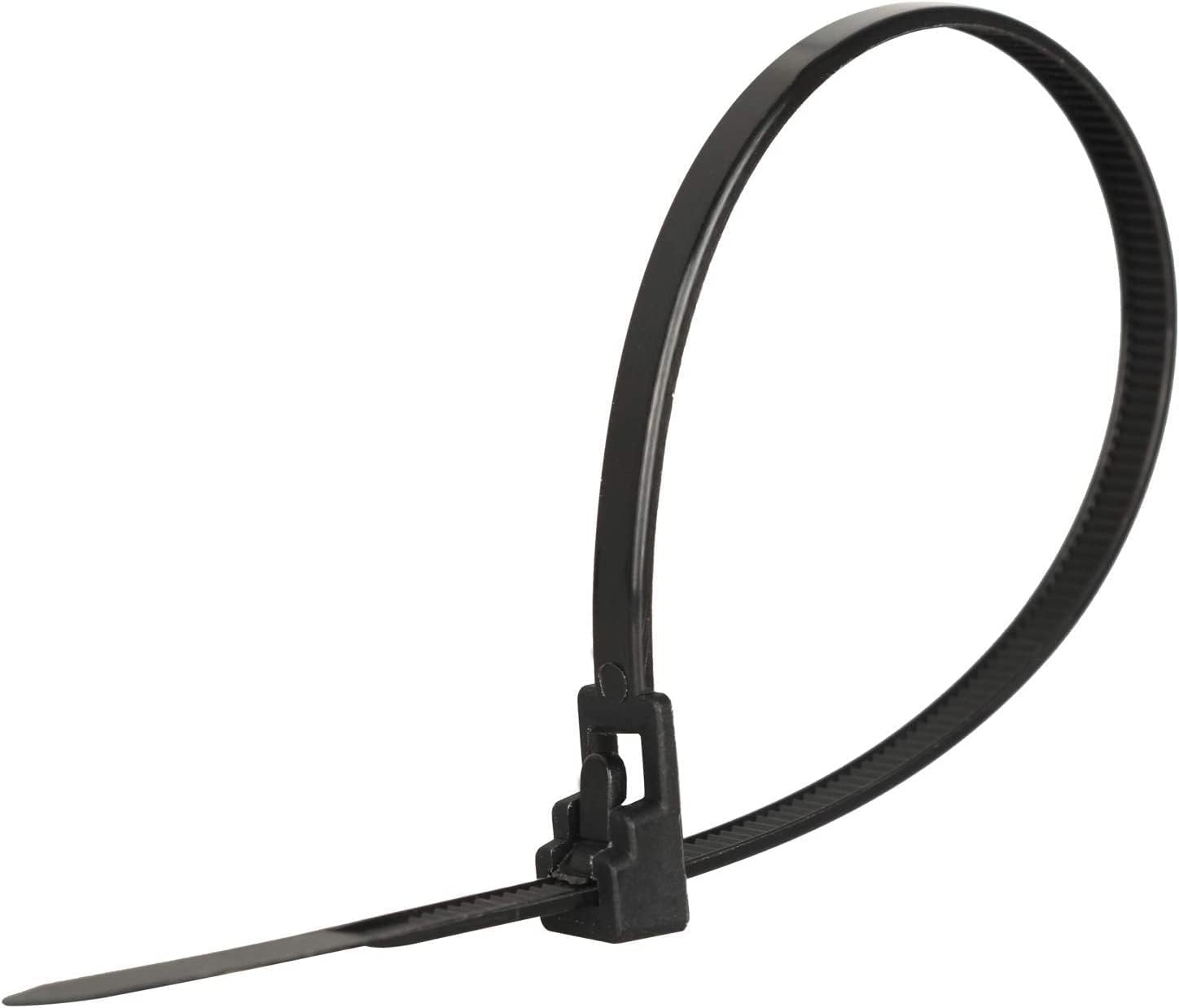 Releasable Ties, Heavy Duty Industrial Black Nylon Tie Wraps, Nylon Adjustable Cable Tie Wrap, Reusable Tie Straps for Home Office Garden Plant Secure Vine image number 4