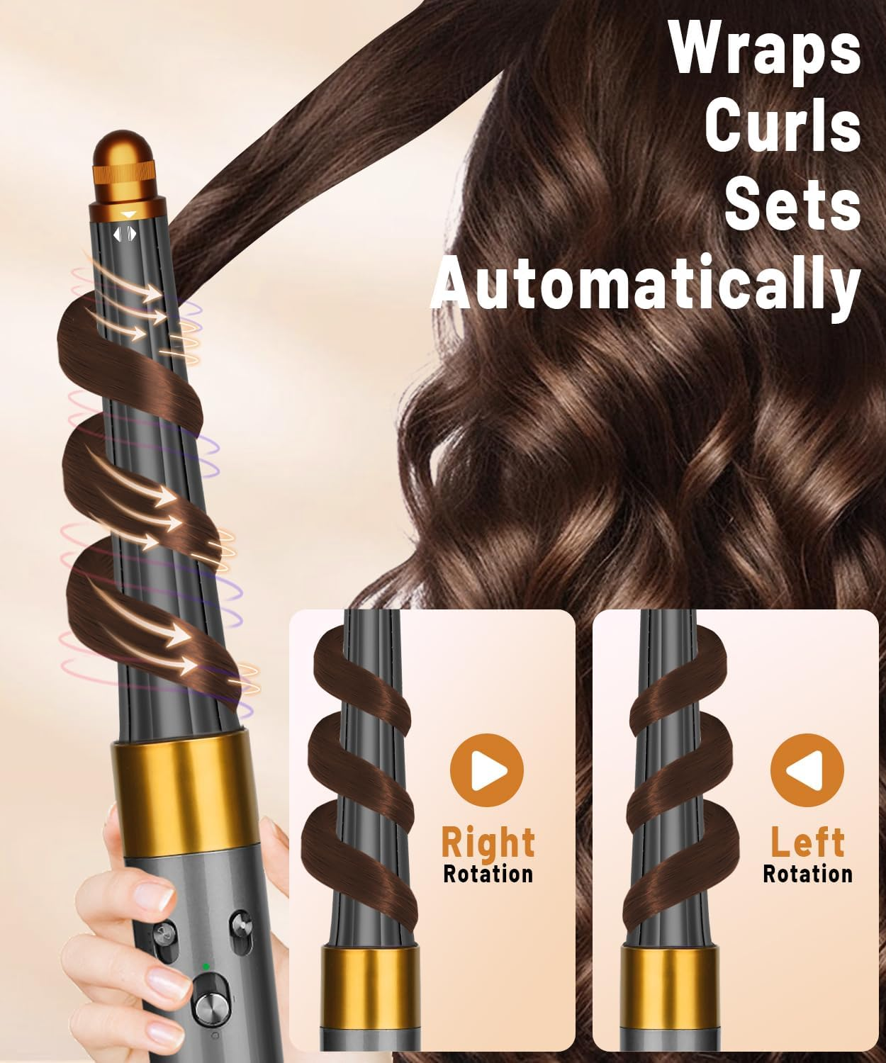 PUREGUST 0.78In-1.4In/ 20MM-36MM Long Barrels Attachment for Dyson Airwrap HS01 HS05 Accessories, Auto-Wrap Curling Iron Curlers for Professional Barrels Curl and Wave Curl Hair Gold image number 6