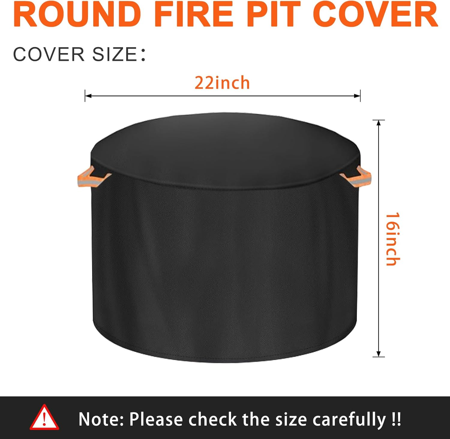 Fire Pit Cover for Solo Stove Bonfire 22 Inch，Firepit Covers round Outdoo,600 anti UV& Waterproof Smokeless Fire Pit Cover,For Gas/Table/Bowl Fire Pits (Bonfire - 22&rdquo;D X 16&rdquo;H) image number 4