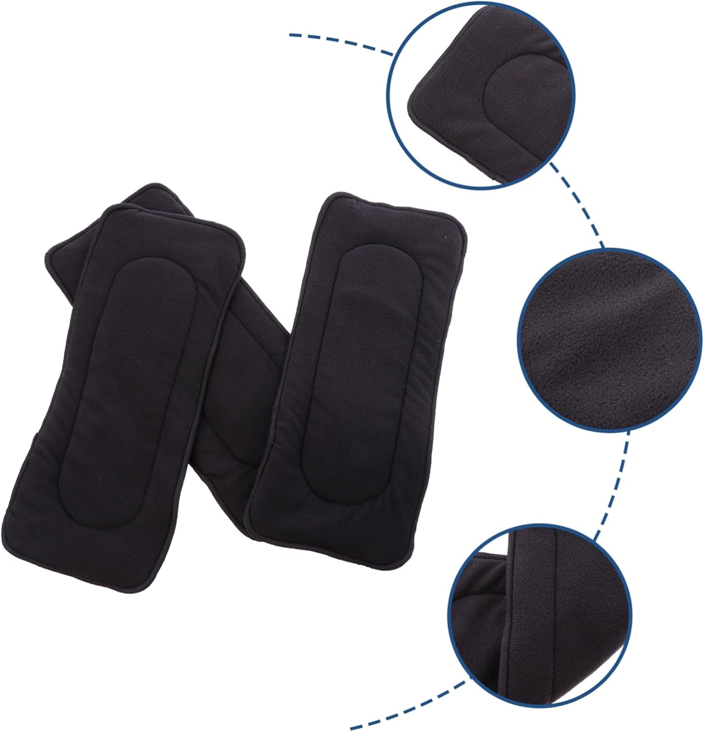 3Pcs Bamboo Fiber Diaper Inserts Diaper Mat for Ultra-Fine Material Quick Absorption Dry Fast image number 6