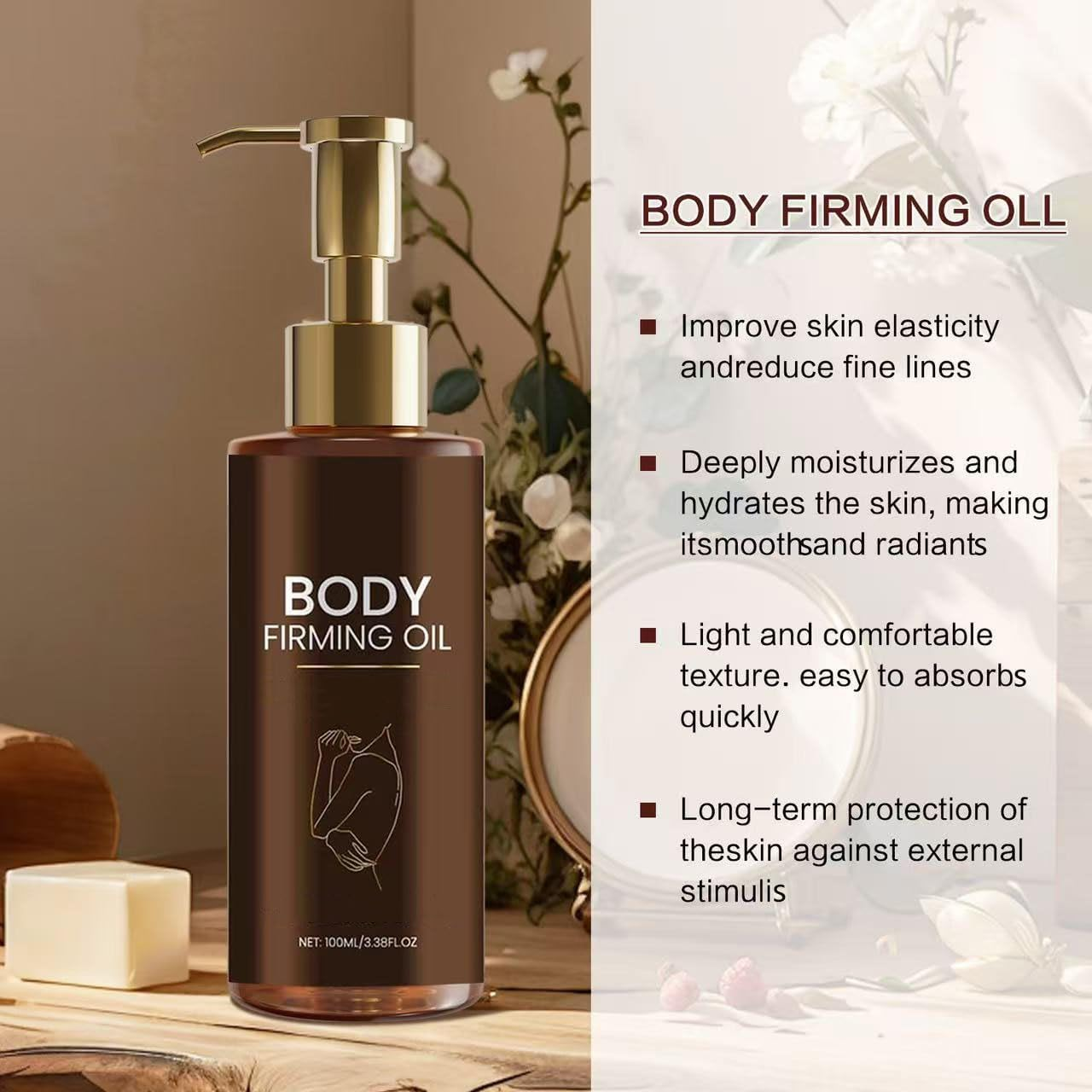Magic-Body Firming Body Oil, Body Oil Skin Tightening, Hydrating and Firming Skin for Full Body Uses, Nourishes Skin, Reduces Fine Lines, Improves Elasticity (3PCS) image number 2