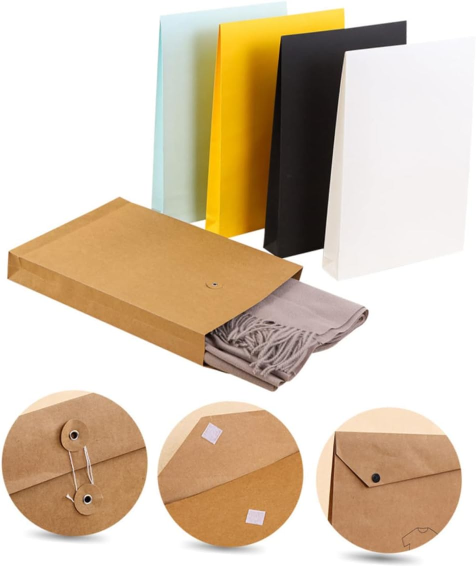 LAPYAPPE Document Carrier Bag File Bag 6Pcs A4 Size Kraft Paper with Handles Business Storage Case for Office School Supplies Document Organization and Clothes Packing image number 6