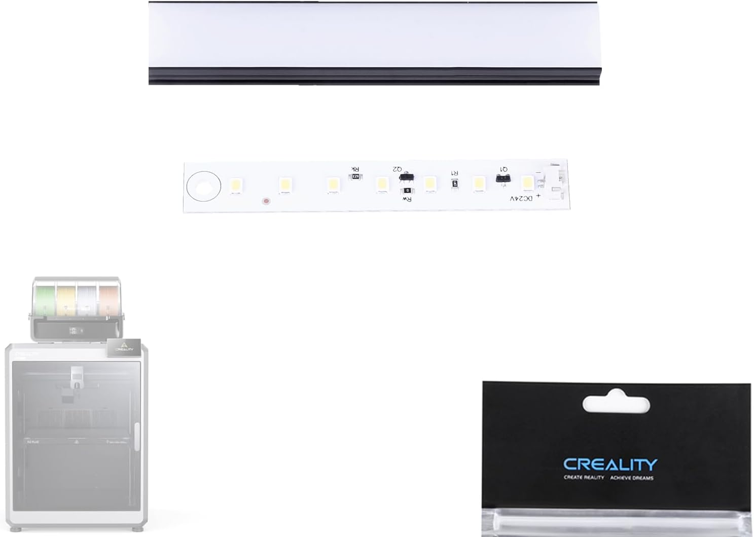 Creality Official K2 plus LED Light Kit, K2 plus LED Light Kit_95&times;17.2&times;8.5_1, 3D Printer Accessories for K2P image number 1