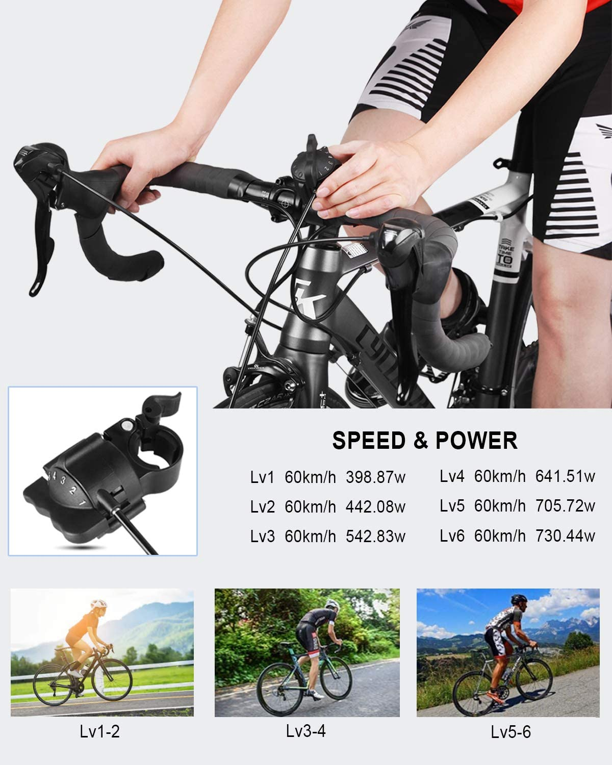 Bike Trainer, Magnetic Bicycle Stationary Stand for Indoor Exercise Riding, 26-29" & 700C Wheels, Quick Release Skewer & Front Wheel Riser Block Included image number 4