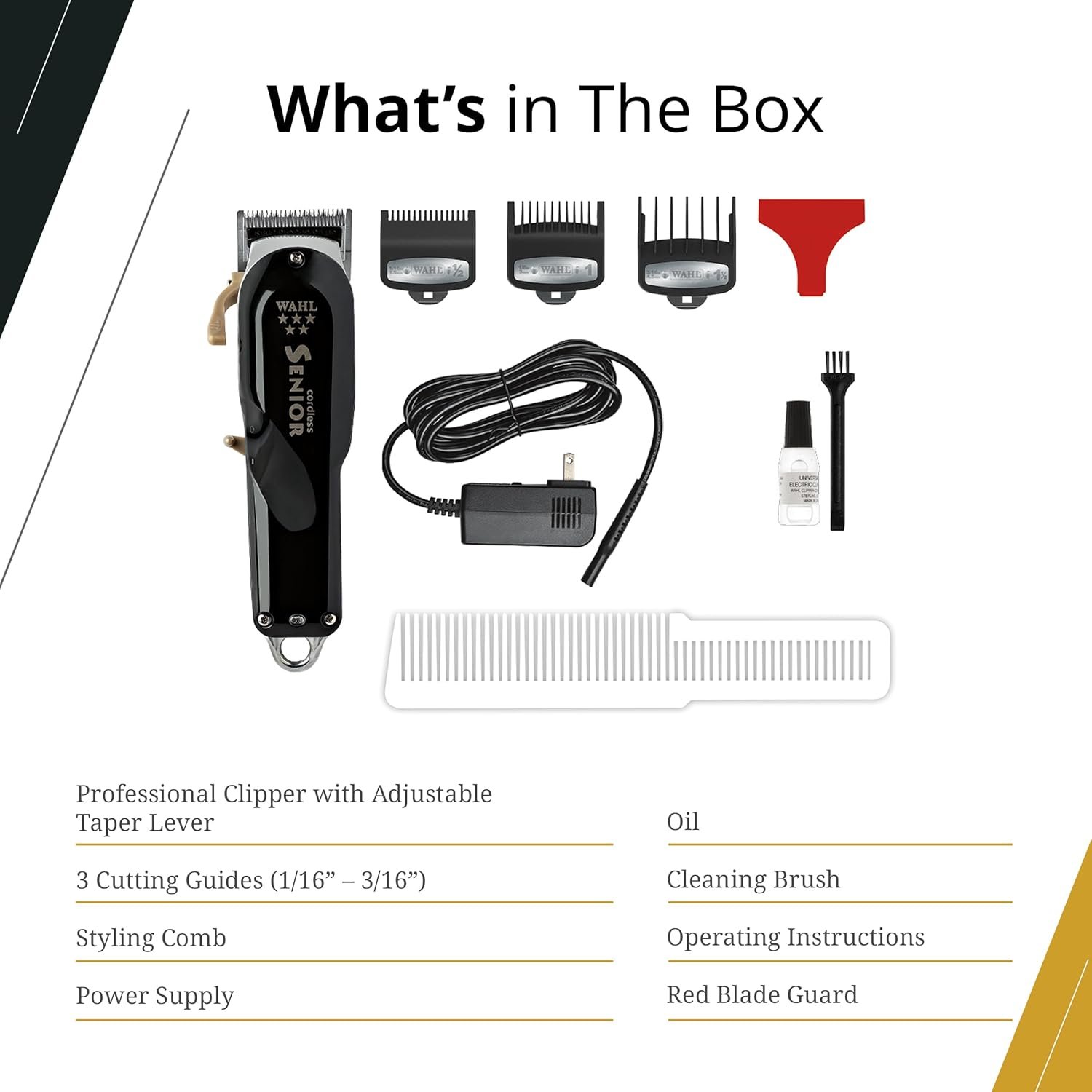 Wahl Professional 5 Star Cordless Senior Clipper Precision Fade Blades Metal Housing 80 Min Runtime