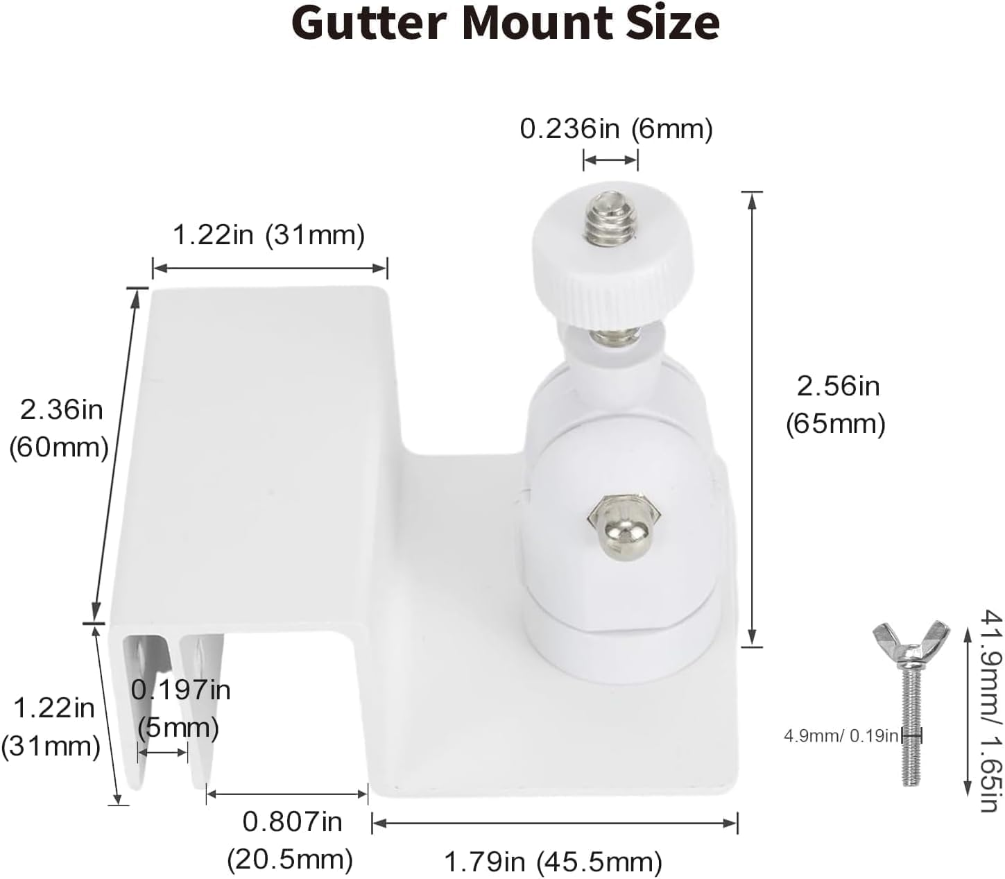 2 Pack Gutter Mount Compatible with Eufycam 2C/2C Pro, 2/2 Pro, 3C/S300, 3/S330,Solocam S220/C210, 360&deg;Rotation Security Bracket with 1/4 Screw Thread(Camera Not Included)