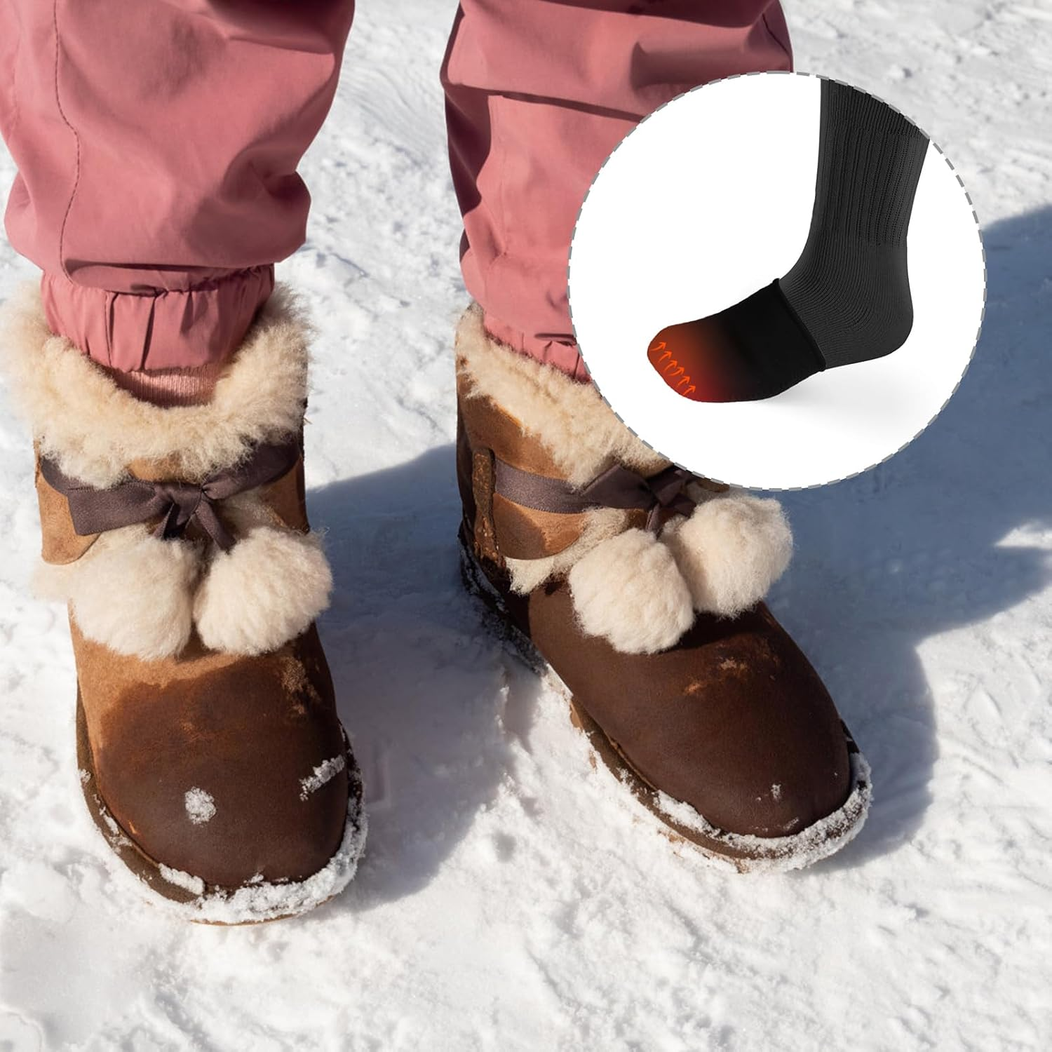 2 Pairs Toe Warmers Neoprene Thermal Toe Warmer Sleeves Toe Topper Liner for Warming Feet Hunting Cycling Running Hiking for Women Men (Size L) image number 2