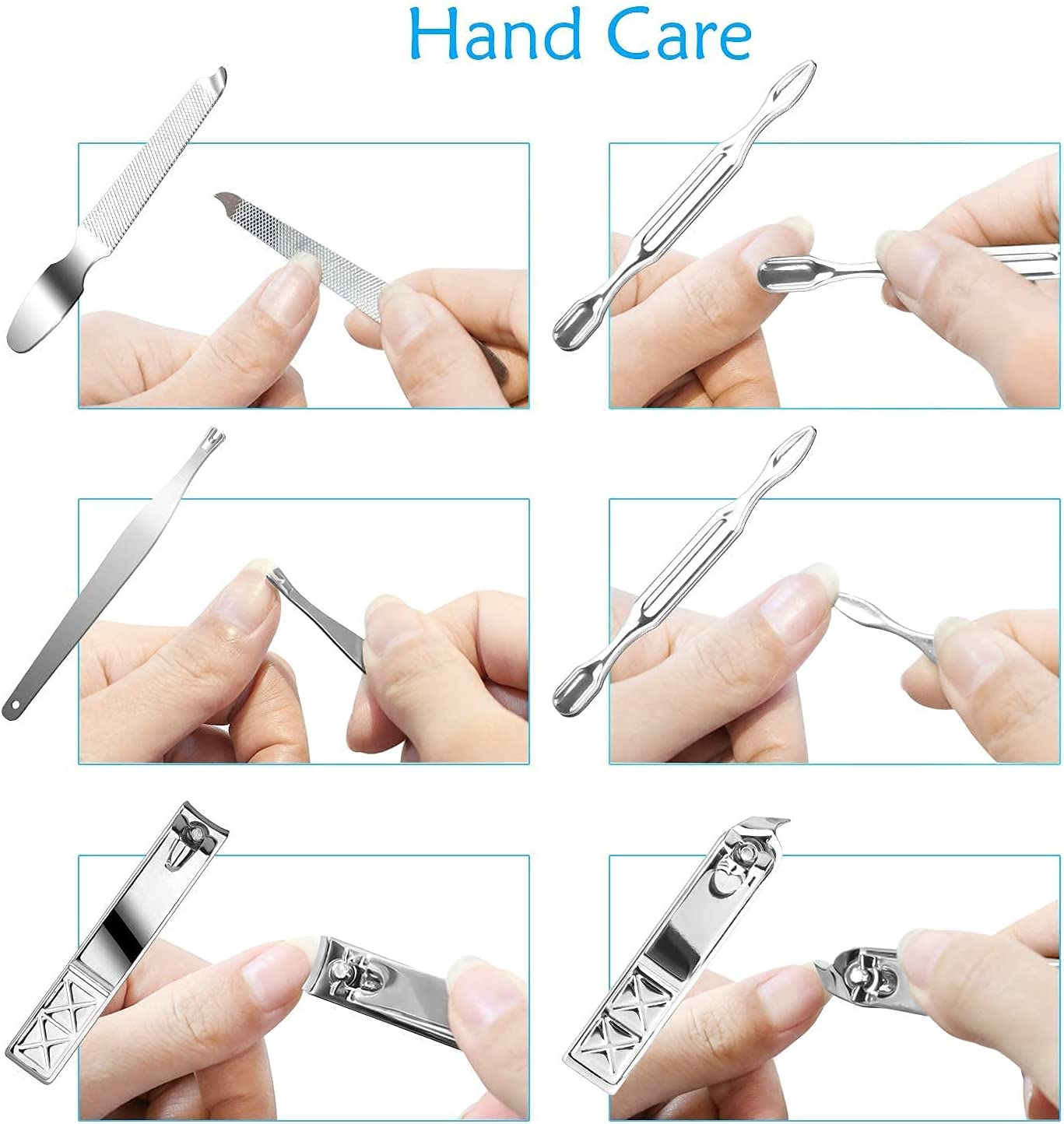 Manicure Set Nail Clippers Pedicure Kit -18 Pieces Stainless Steel Manicure Kit, Professional Grooming Kits, Nail Care Tools with Luxurious Travel Case(Black)