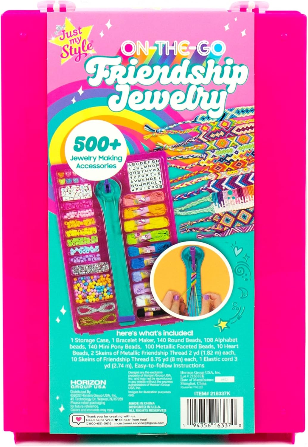 Just My Style On-The-Go Jewelry Studio, Bracelet-Making Travel Kit, Great Bead Kit for Weekend or Sleepover Activity, Fun Girl'S Night, DIY Bead & Braid Set for Kids Ages 6, 7, 8, 9 image number 5