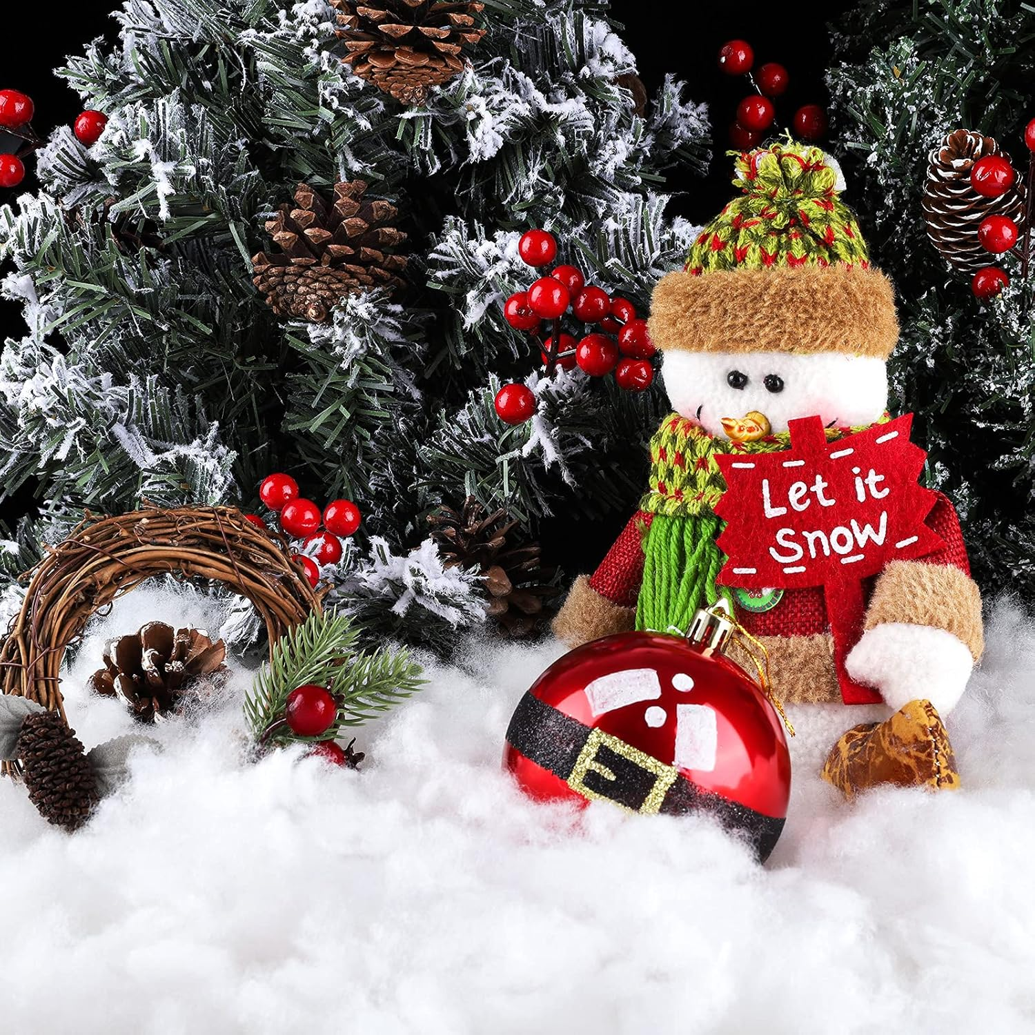 Ruisita Christmas Fake Snow Decor for Crafts Artificial Snow Indoor Decoration Fake Snow Blanket for Christmas Tree and Handcraft Village Displays (2)