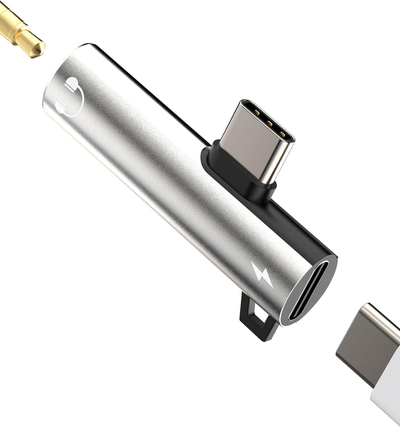 USB-C to 3.5Mm Splitter for Apple Iphone 15 Pro Max plus Charging Audio Headphone Adapter (2In1) DAC Type C Jack Charger Accessories Aux Cord Compatible for Samsung Galaxy Ipad 10、Air4/5、Mini6、3.5+Tp image number 3