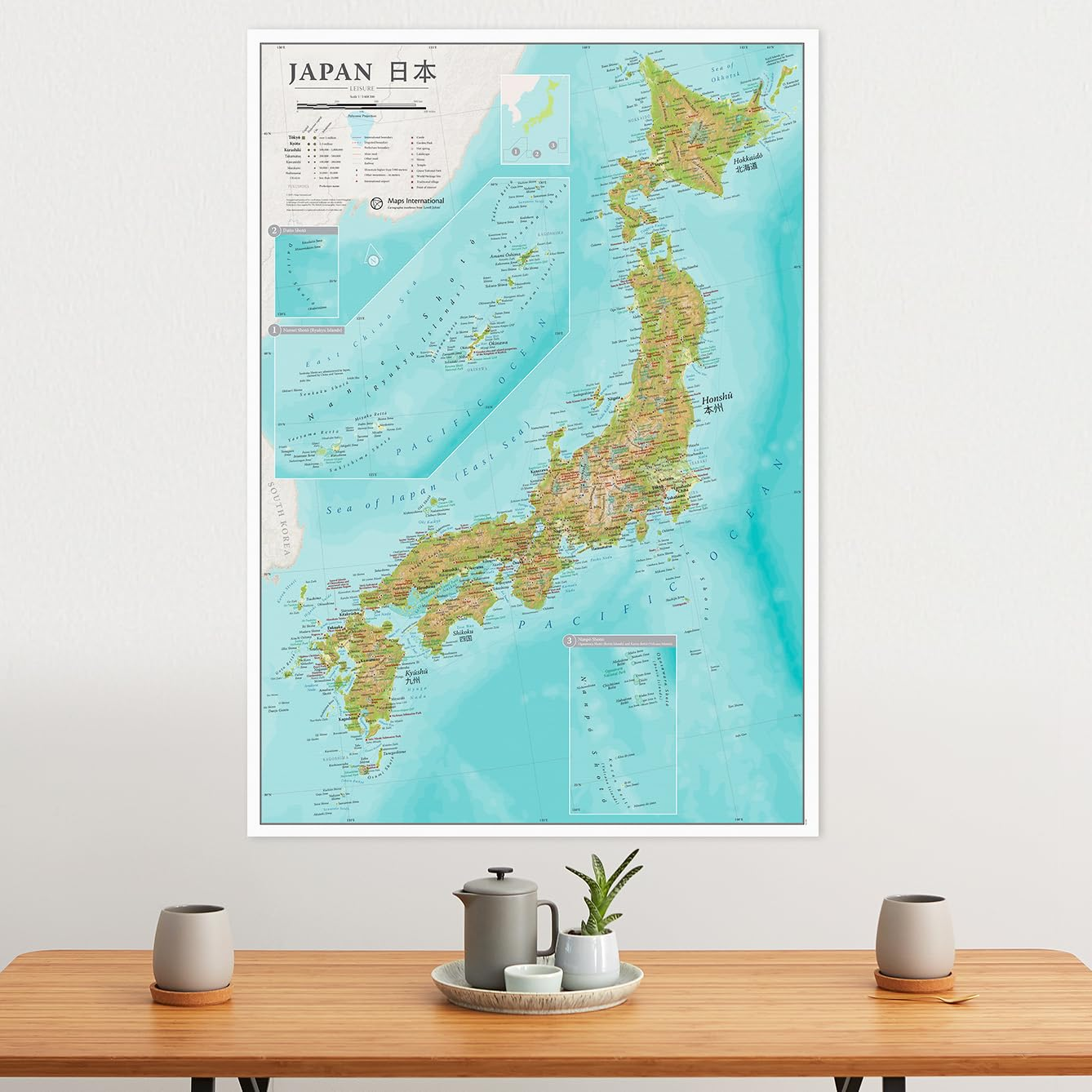 Map of Japan - 17" X 22" - Detailed Cartography - Maps International image number 4