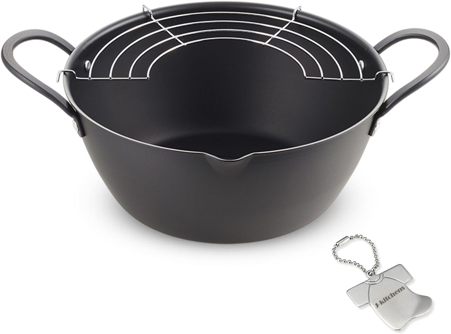 J-Kitchens Tempura Pot with Oil Slicer, Wide Mouth, Deep Fryer, 9.4 Inches (24 Cm), Induction Compatible, Gas, Made in Japan, Original Kankiri-Kun T Included image number 1