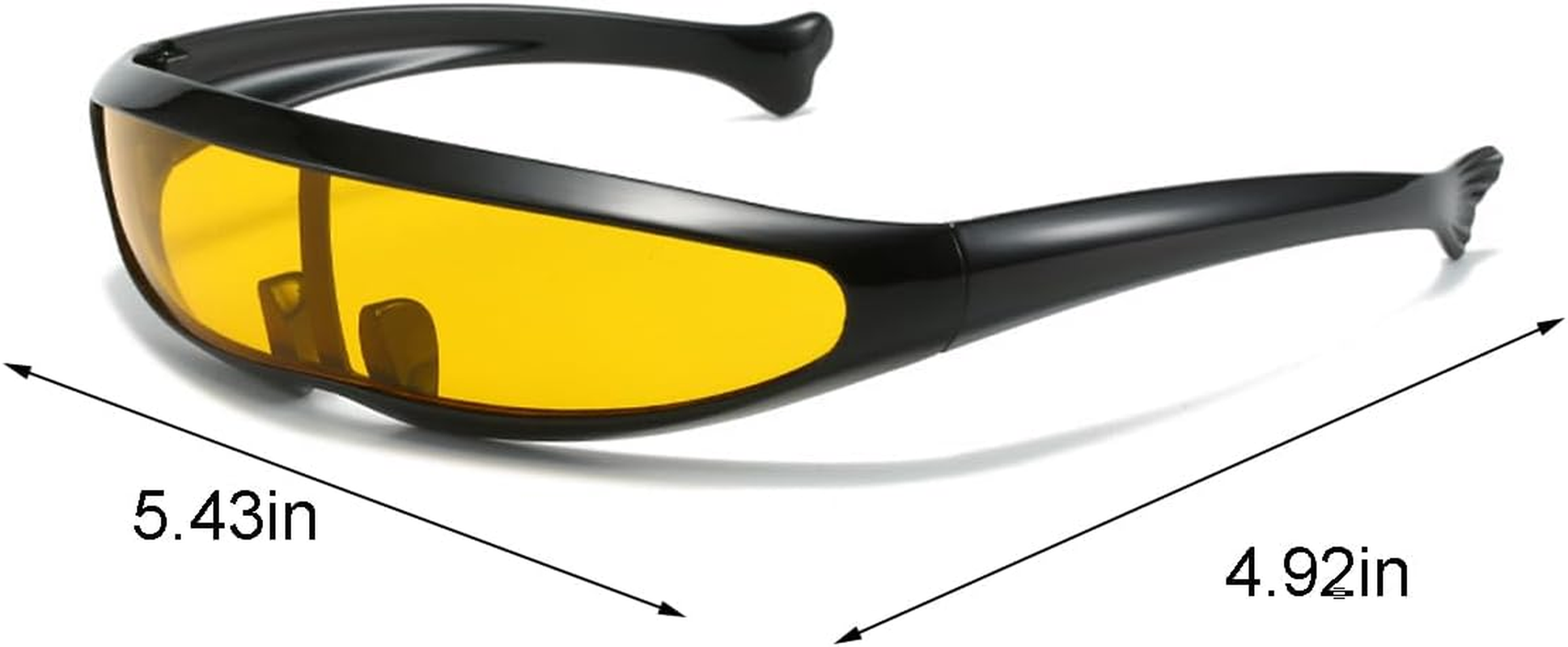 2PCS Futuristic Narrow Mirrored Visor Glasses for Party Women Men, Trendy Cyberpunk Visor Glasses Novelty Party Cool Alien Cyclops Shades (Black + Silver) image number 4