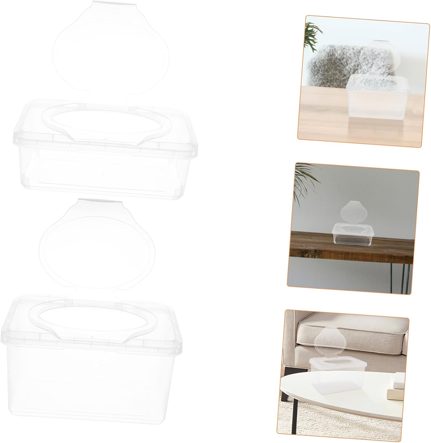 2Pcs Wet Wipes Case Lid Capacity Refillable Tissue Dispenser for Car Office Bathroom Outdoor Tidy Storage