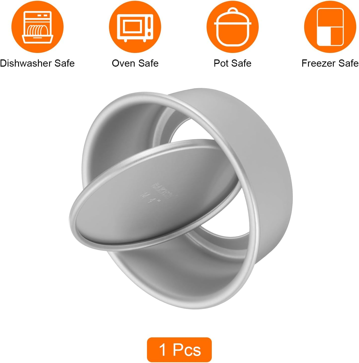 HARFINGTON round Cake Pan with Removable Loose Bottom 4" Small Cheesecake Pan Anodized Aluminum Nonstick Baking Pan for Wedding Birthdays Party Event image number 2