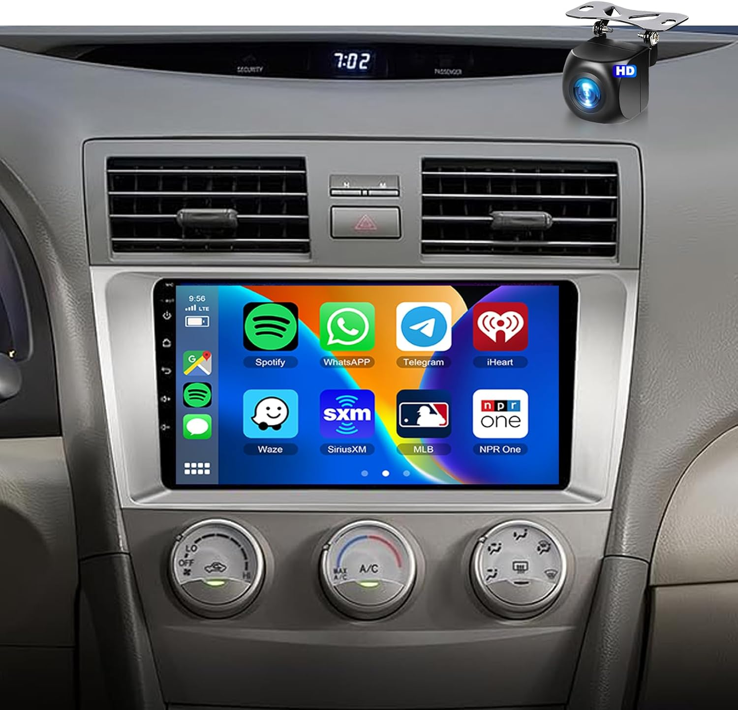 2+64G Car Stereo for Toyota Camry 2006-2011 Wireless Carplay Android Auto,9 Inch Touch Screen, Android/Gps/Wifi/10Band DSP Audio/Bluetooth/Swc/Backup Camera Car Radio for Toyota Camry image number 6