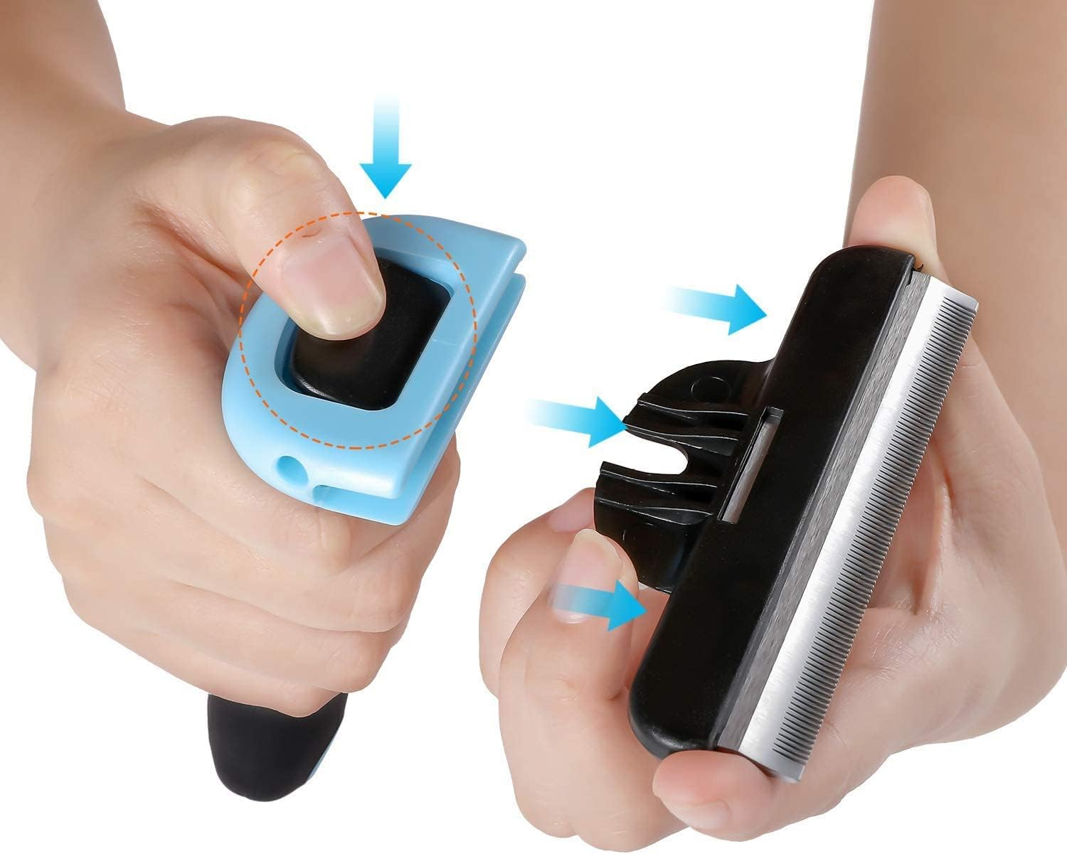 DDSHUN Deshedding Tool - Pet Grooming Brush Dematting Comb for Short, Medium & Long Haired Dogs, Cats, Horses image number 1