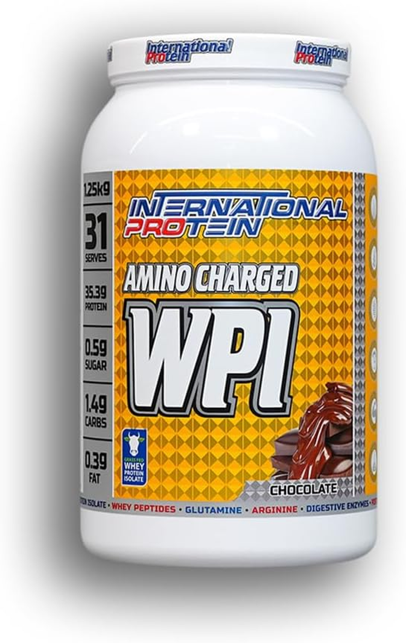 International Protein Amino Charged Chocolate Flavour Whey Protein Isolate Powder 1.25 Kg image number 2