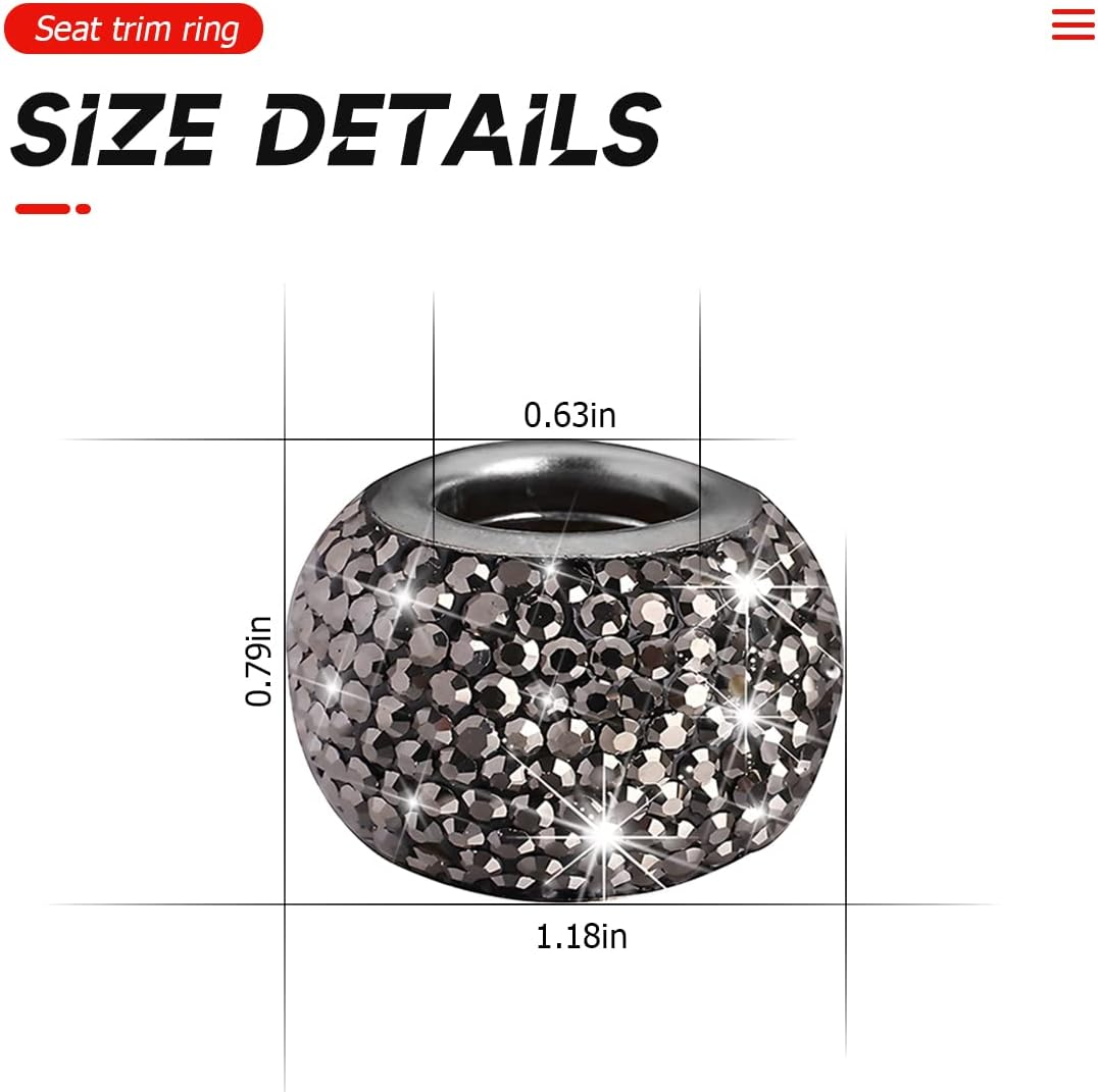 XINLIYA 4 Pack Car Headrest Collars, Bling Car Head Rest Collars Rings Decor, Rhinestone Car Head Rest Collars, Interior Car Seat Accessory, Crystal Decoration Charms for Car SUV Truck (Bright Black) image number 1